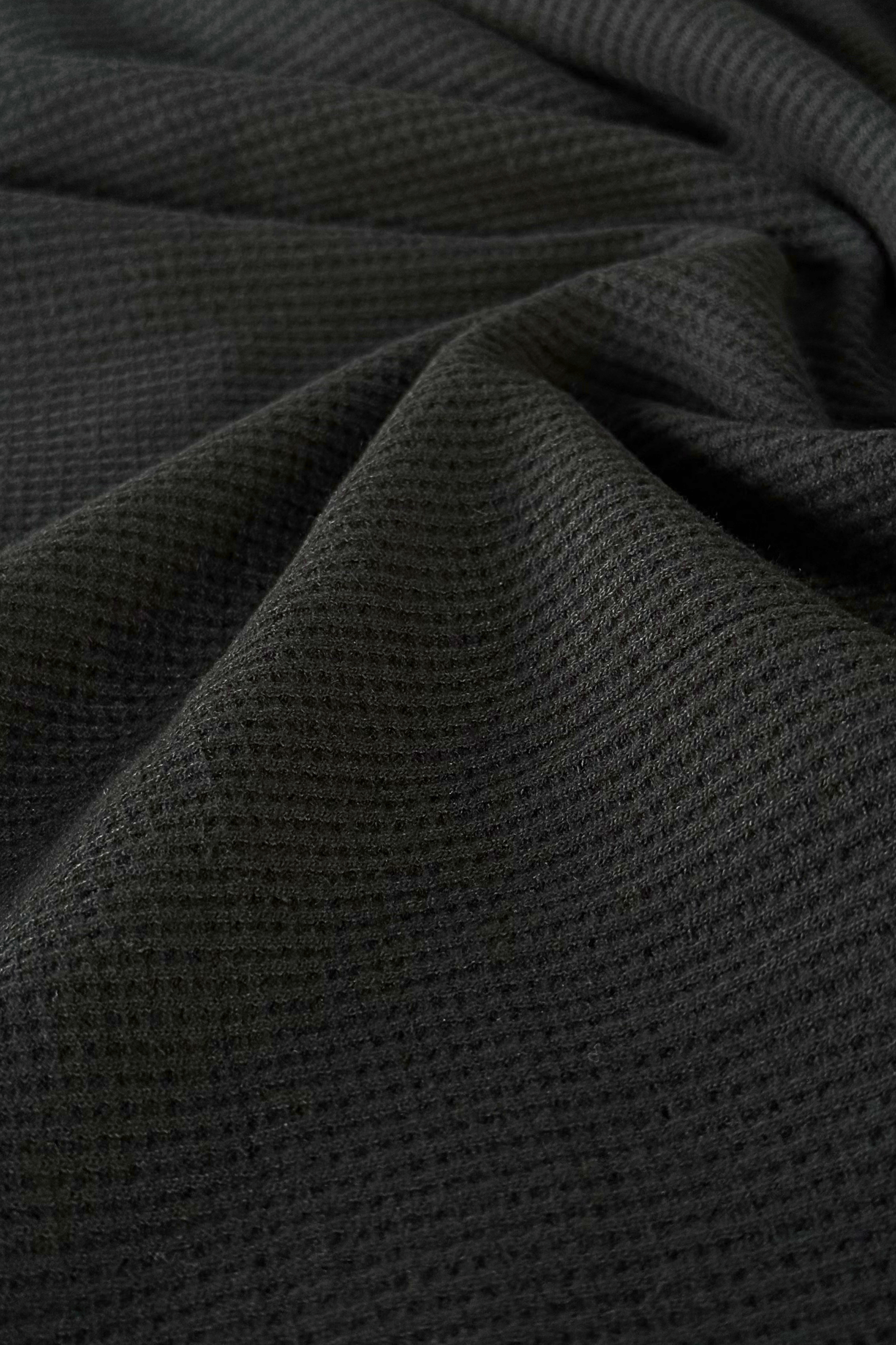 Black Textured Full Sleeve Tee
