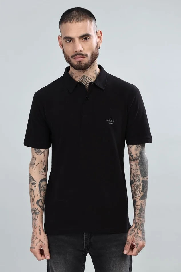 Black polo – Pure cotton