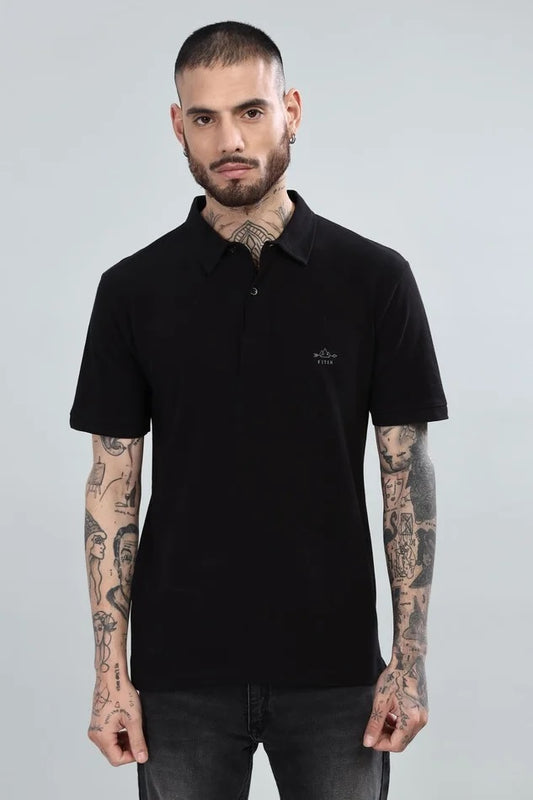 Black polo – Pure cotton