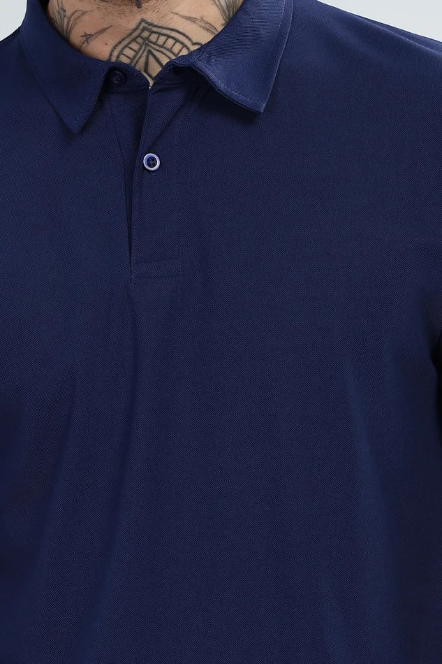Blue-Daily Wear Polo T-Shirt