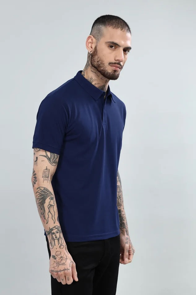 Blue-Daily Wear Polo T-Shirt