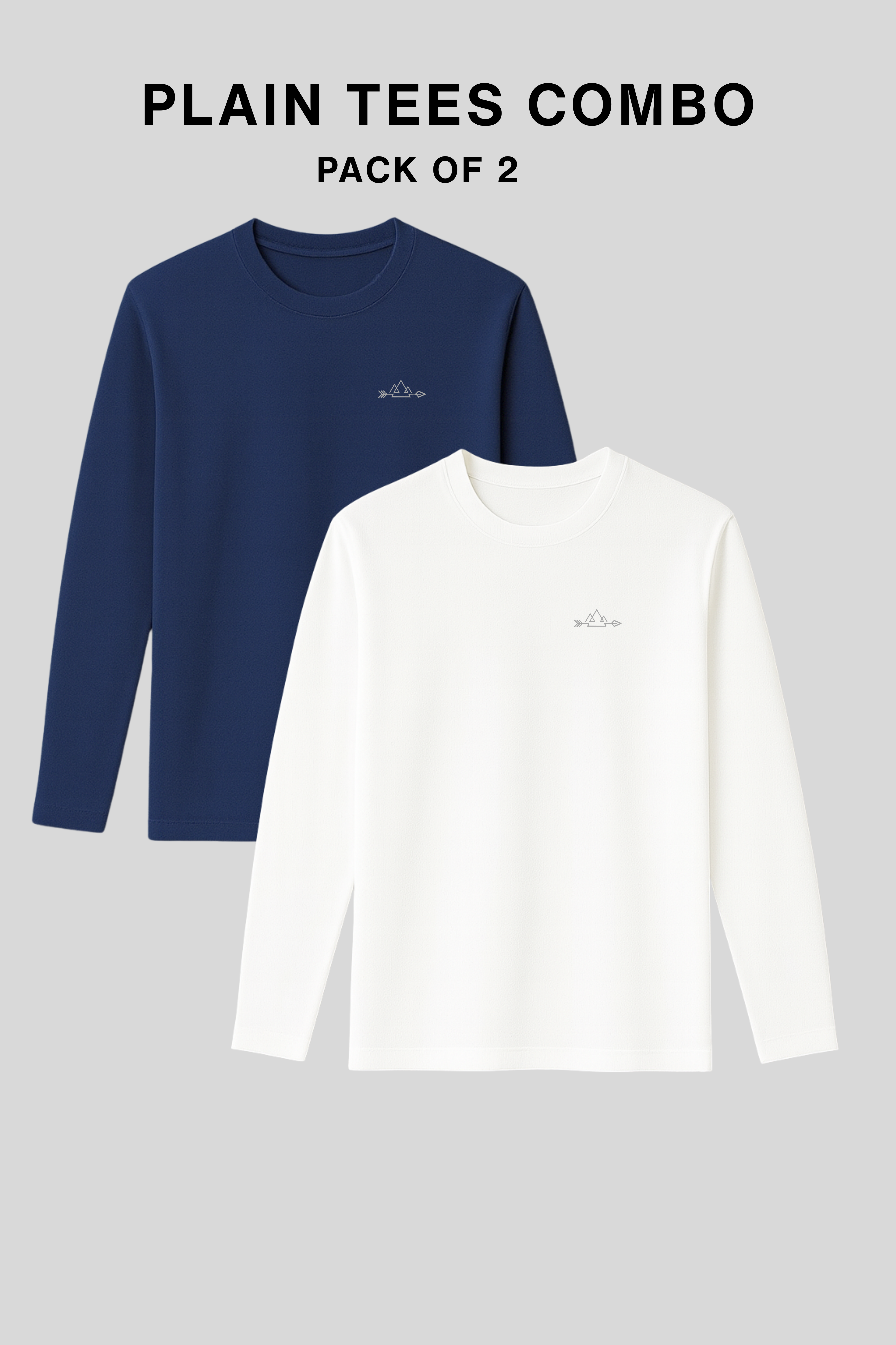 Classic Plain full sleeve tees - FS (Pack of 2)