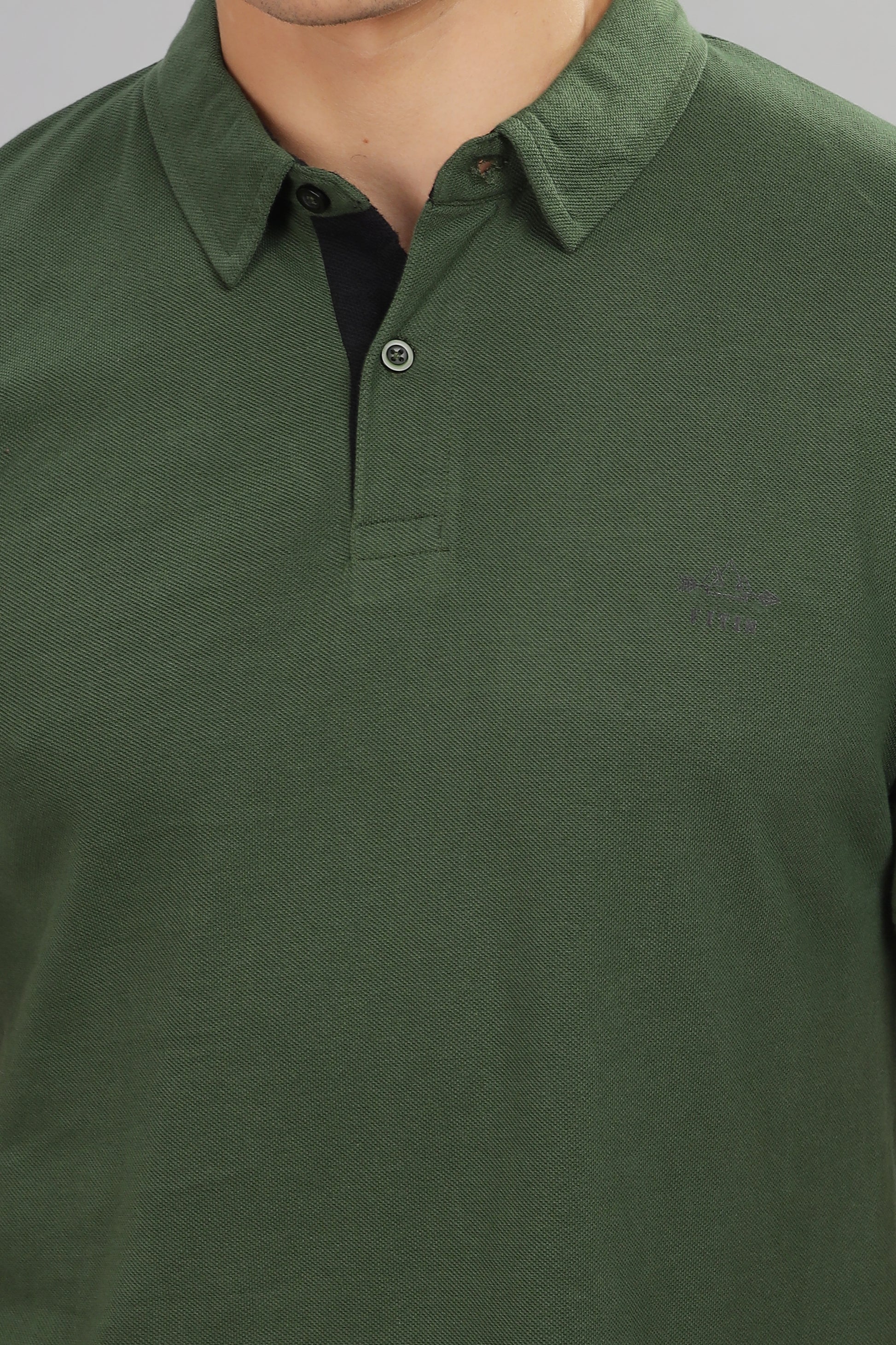 Olive Cotton Polo T-Shirt