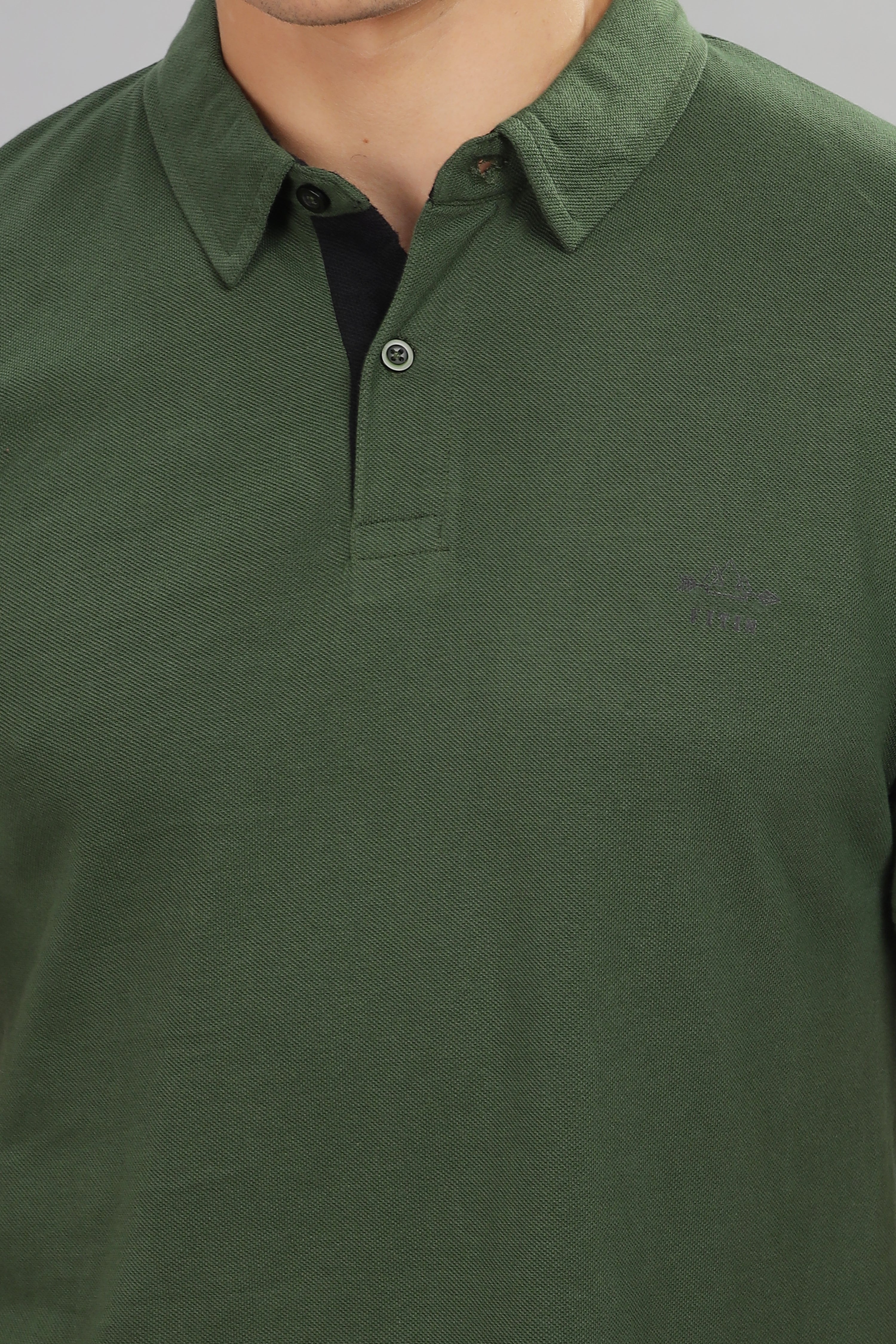 Olive Cotton Polo T-Shirt