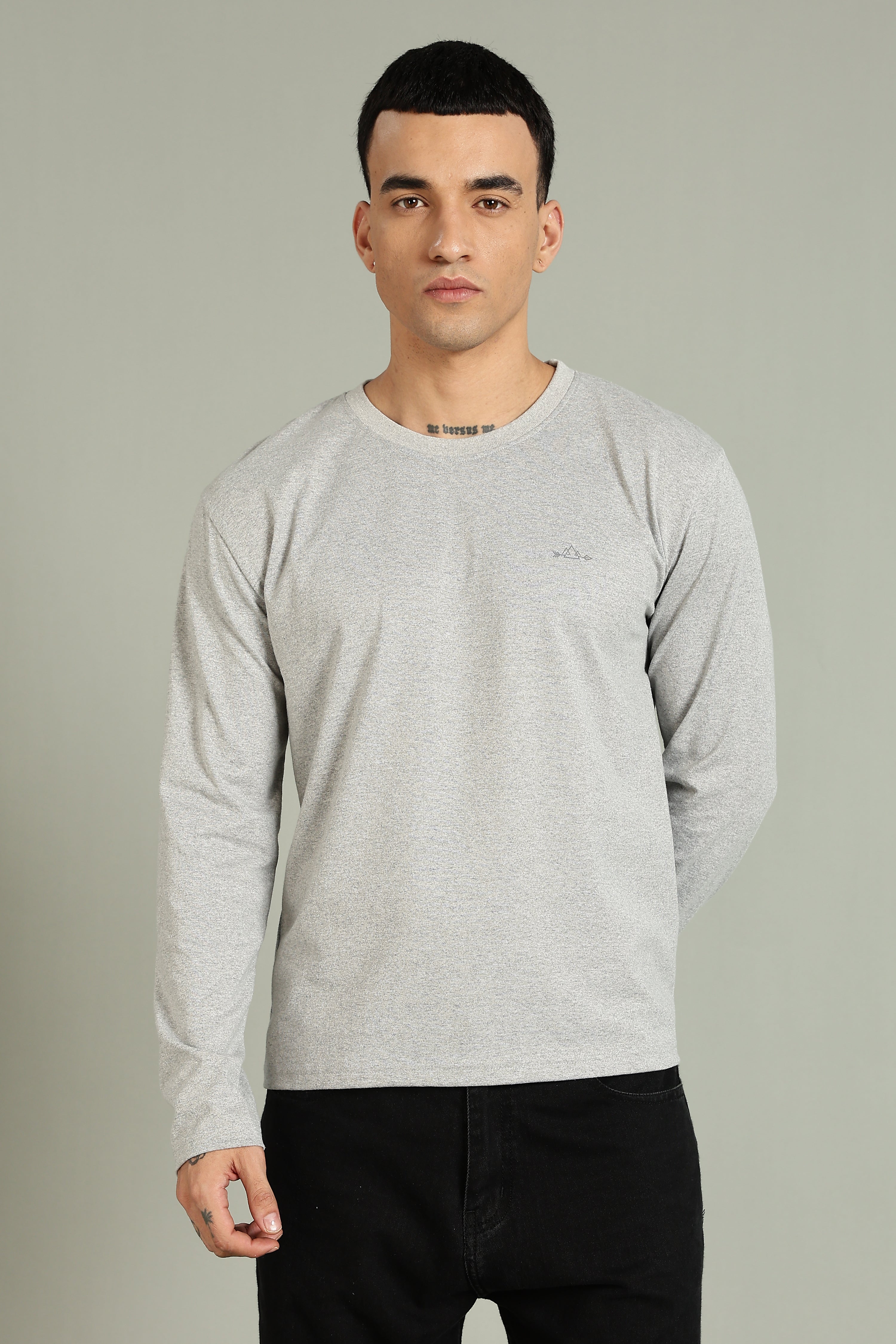 Plain Grey Full Sleeve T-Shirt