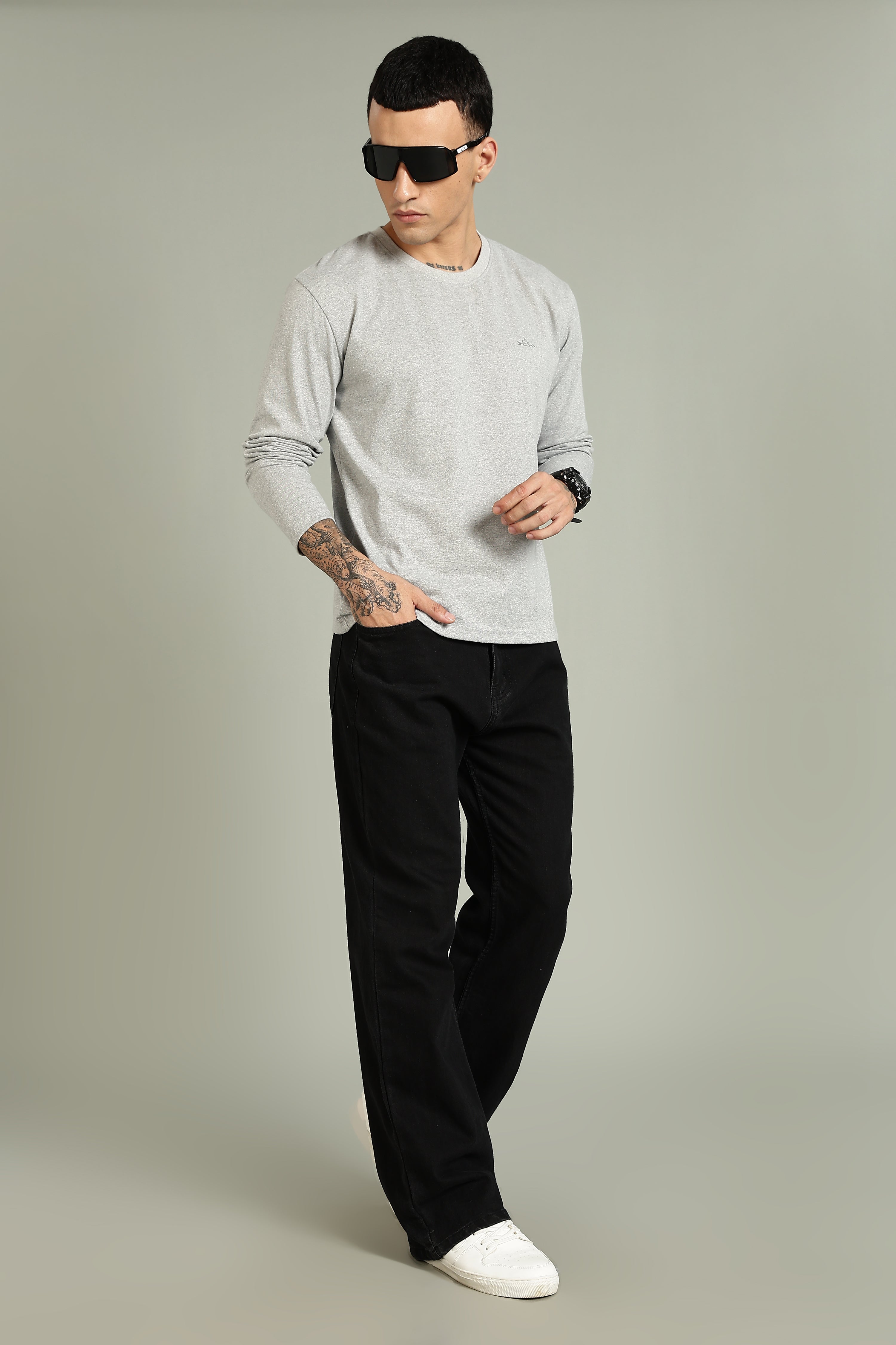 Plain Grey Full Sleeve Tee