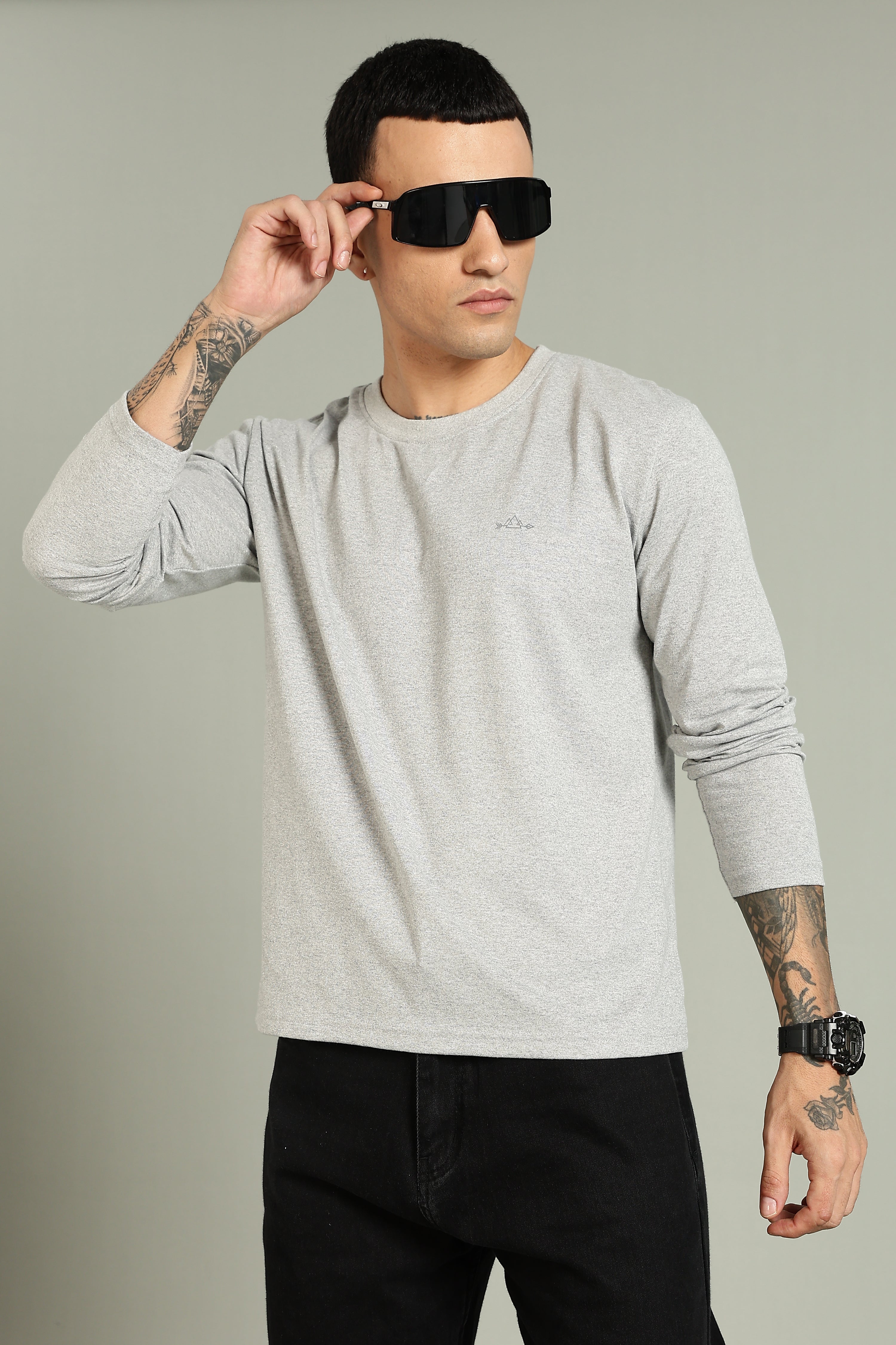 Plain Grey Full Sleeve Tee