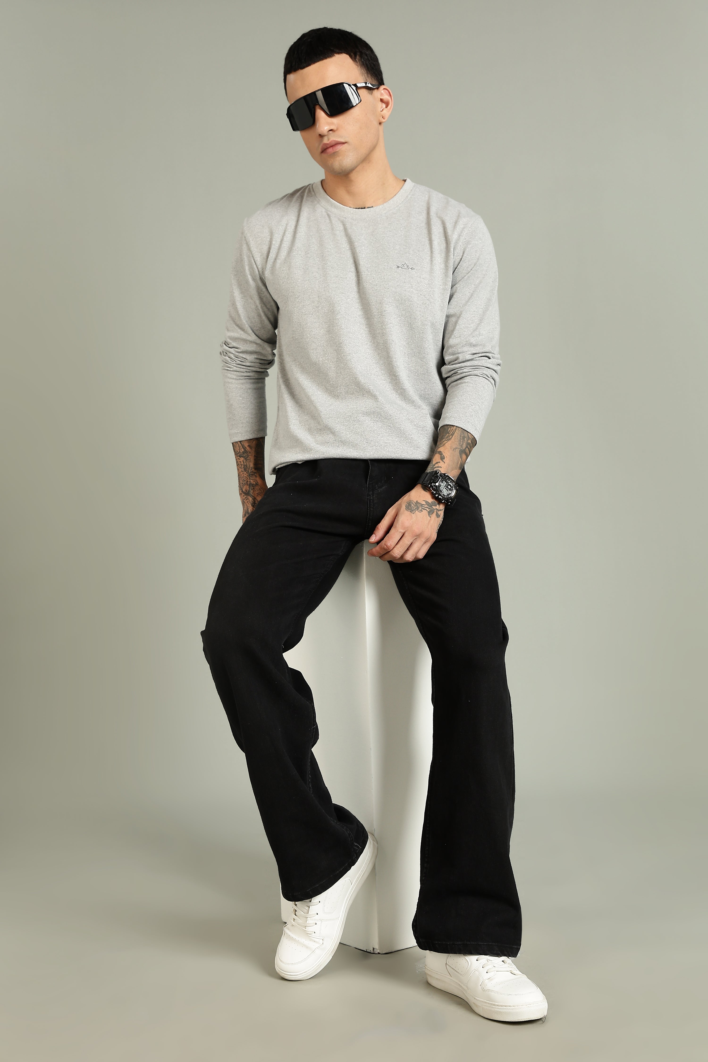 Plain Grey Full Sleeve Tee