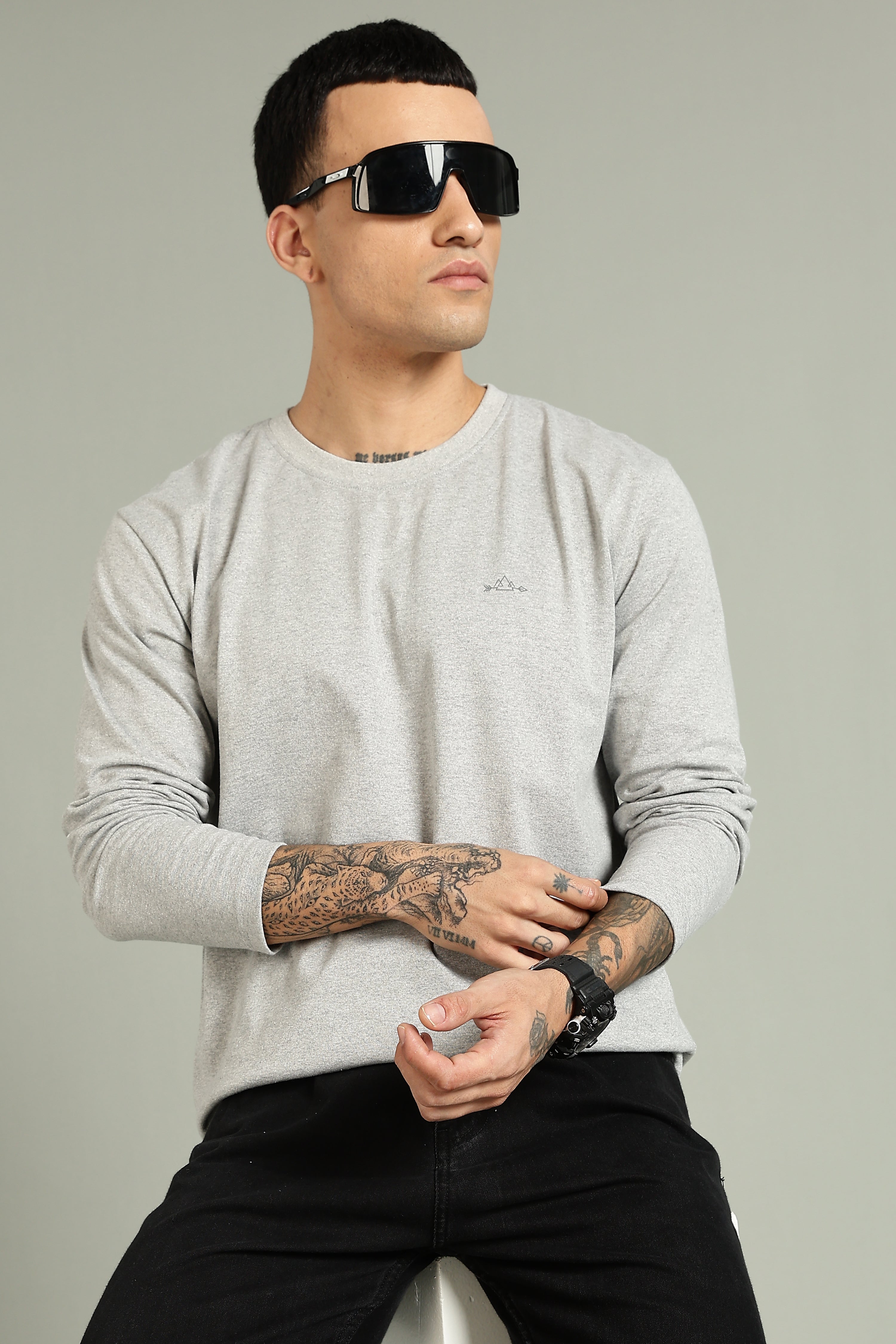 Plain Grey Full Sleeve Tee