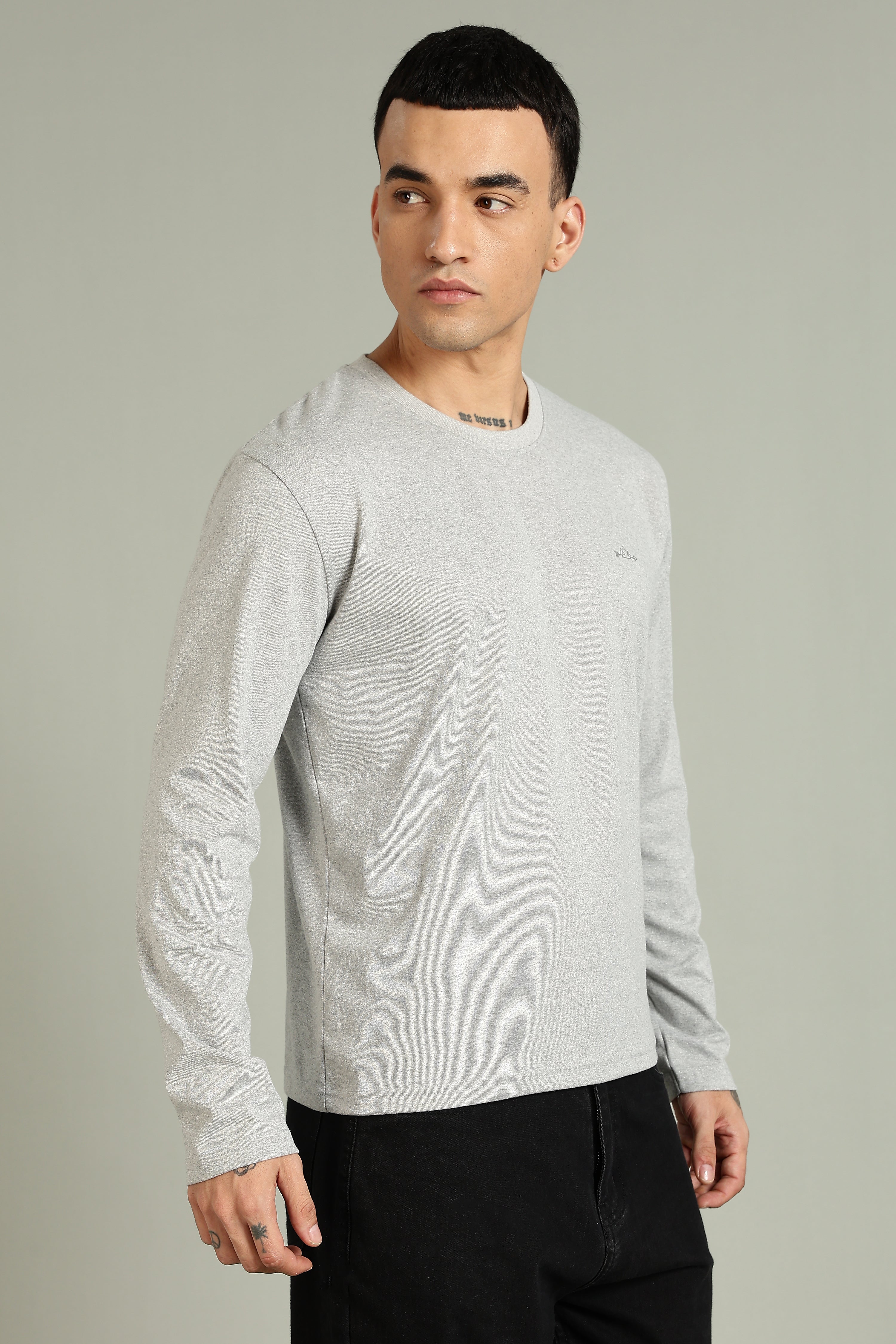 Plain Grey Full Sleeve Tee