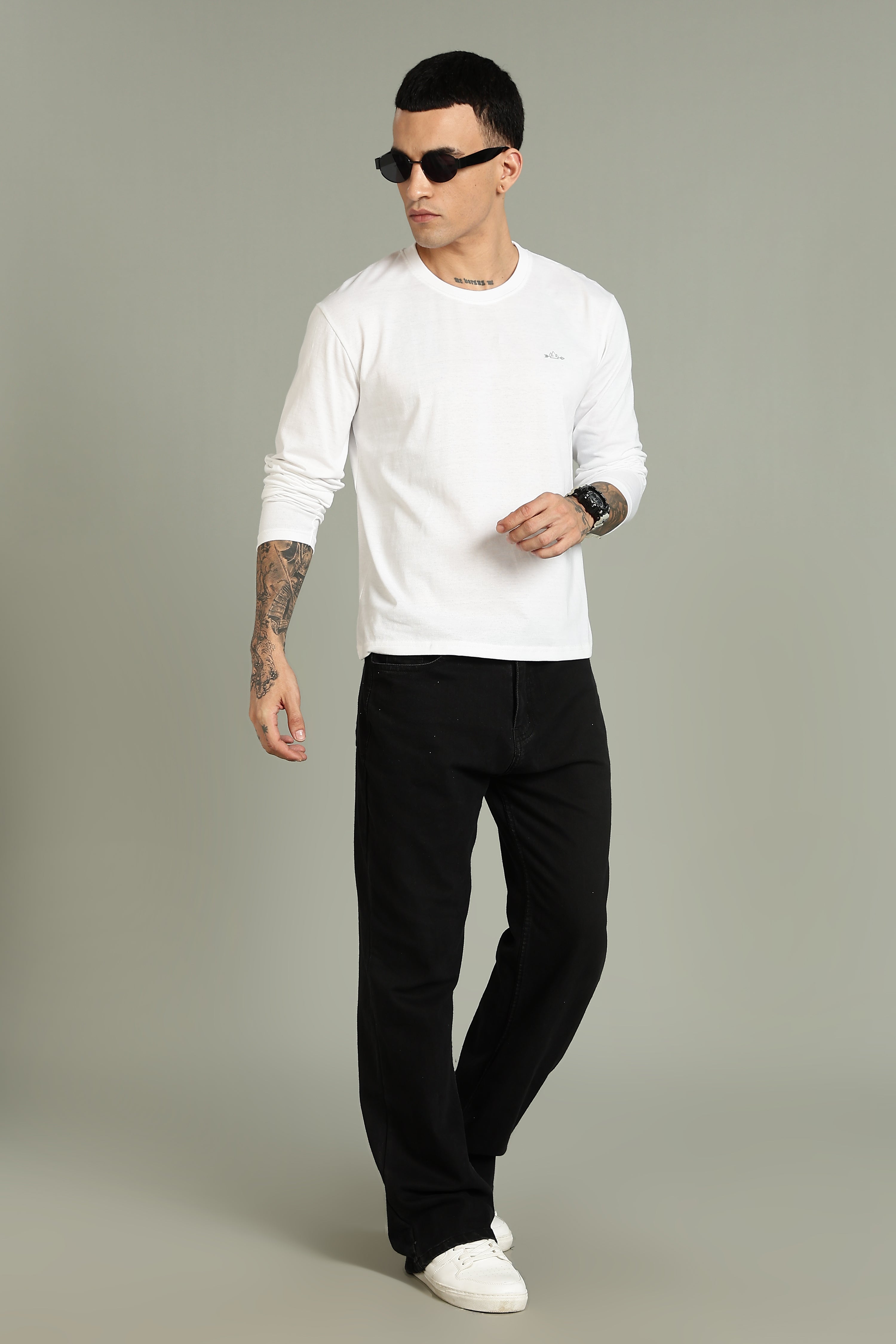 Plain White Full Sleeve Tee