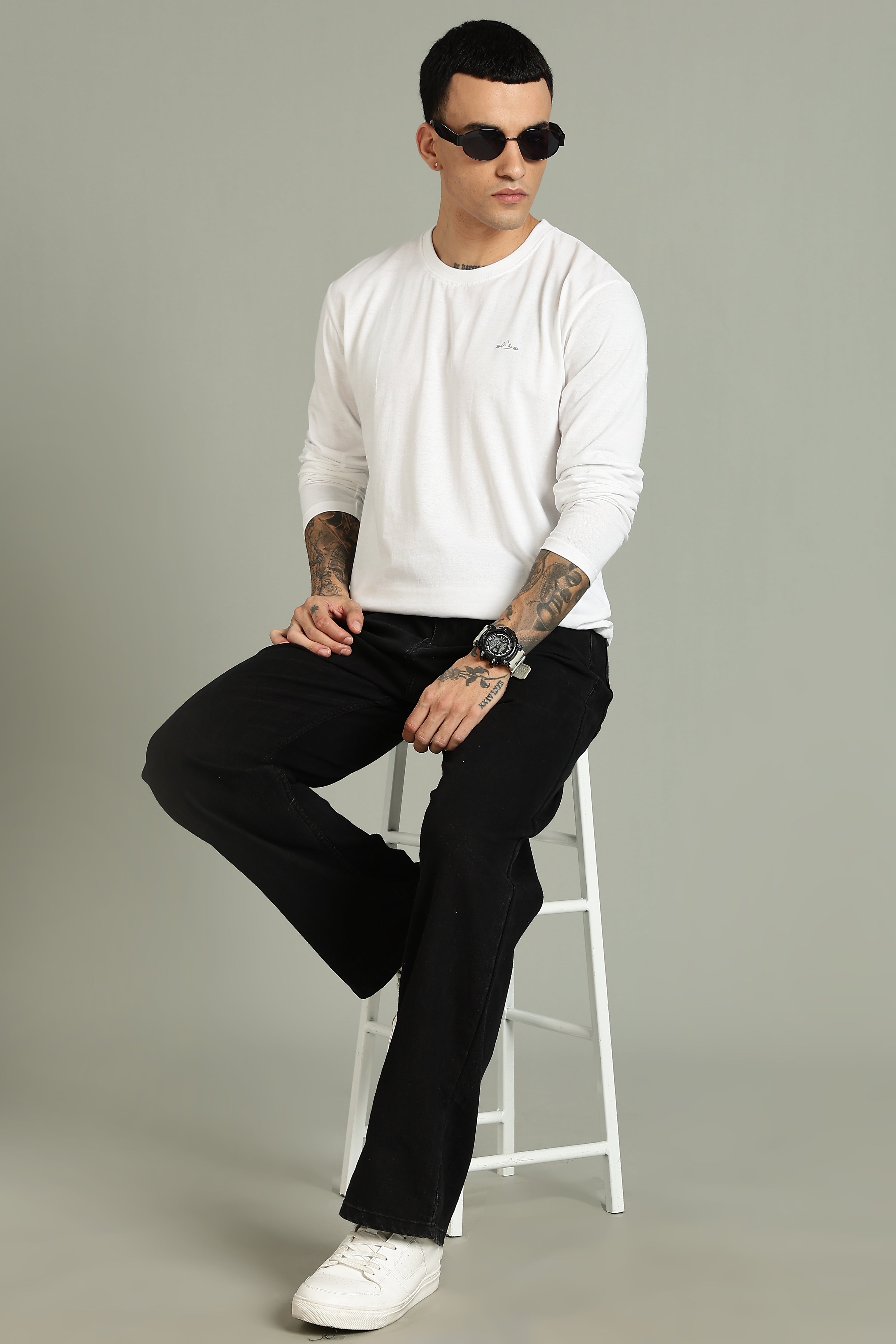 Plain White Full Sleeve Tee