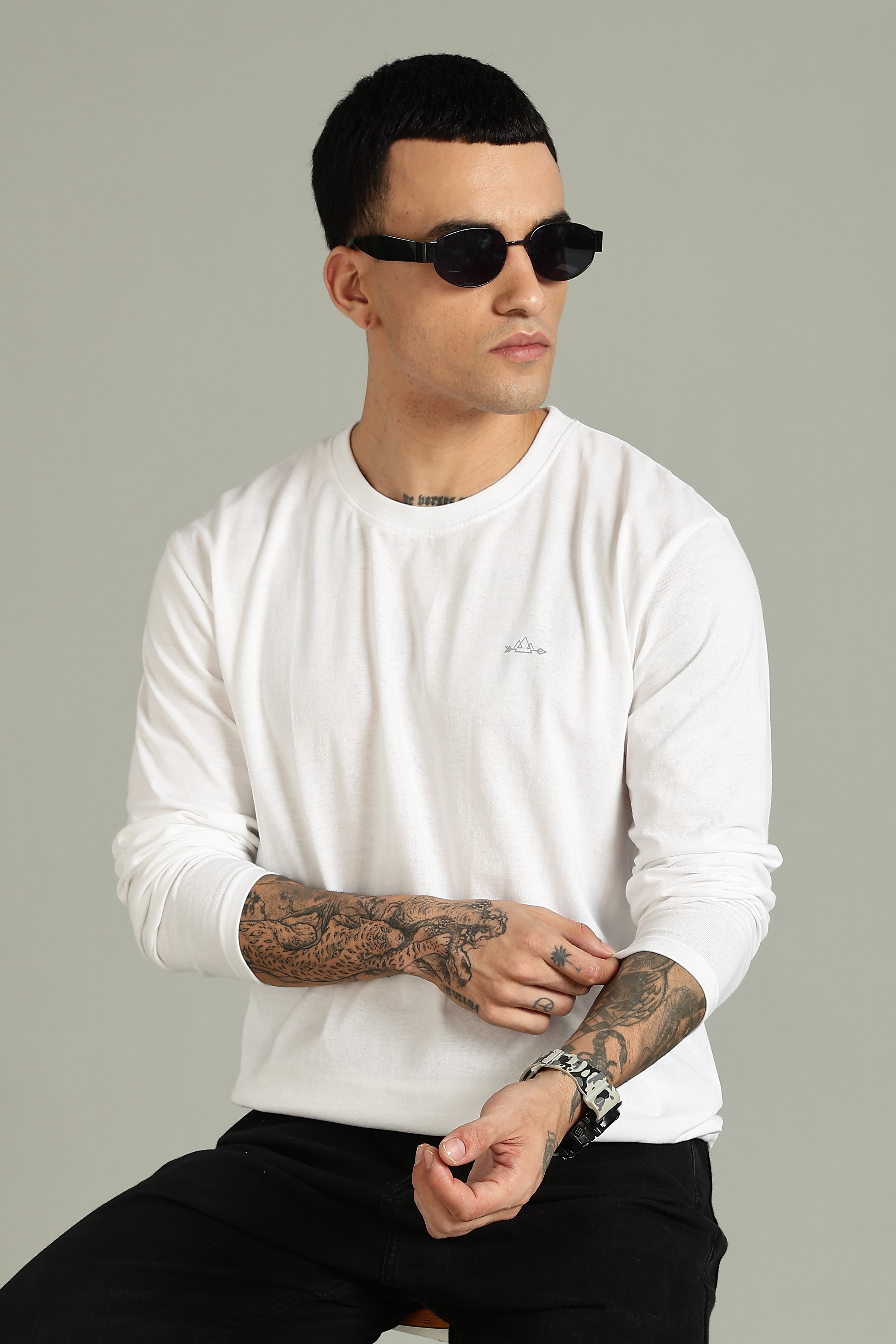 Plain White Full Sleeve Tee