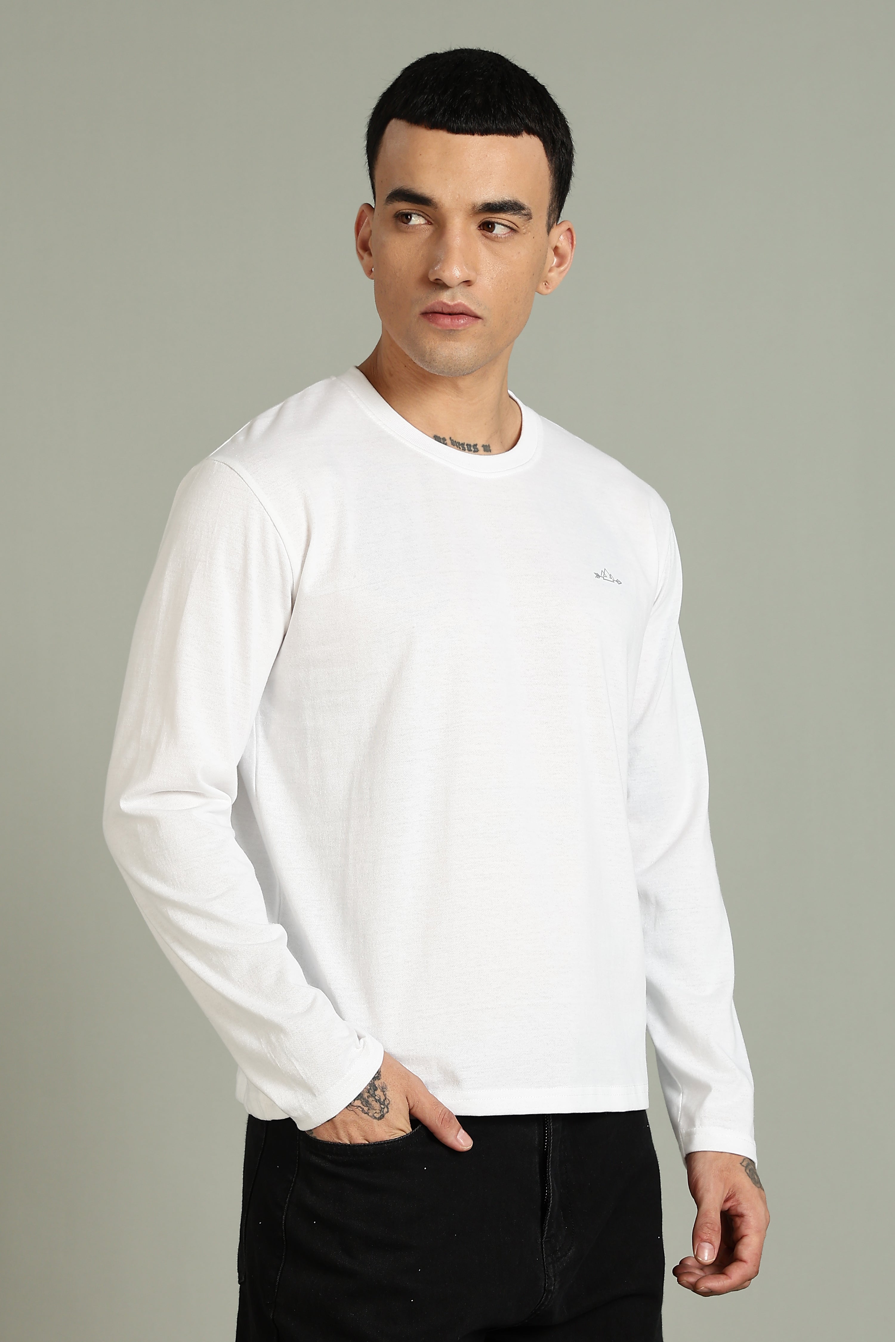 Plain White Full Sleeve Tee