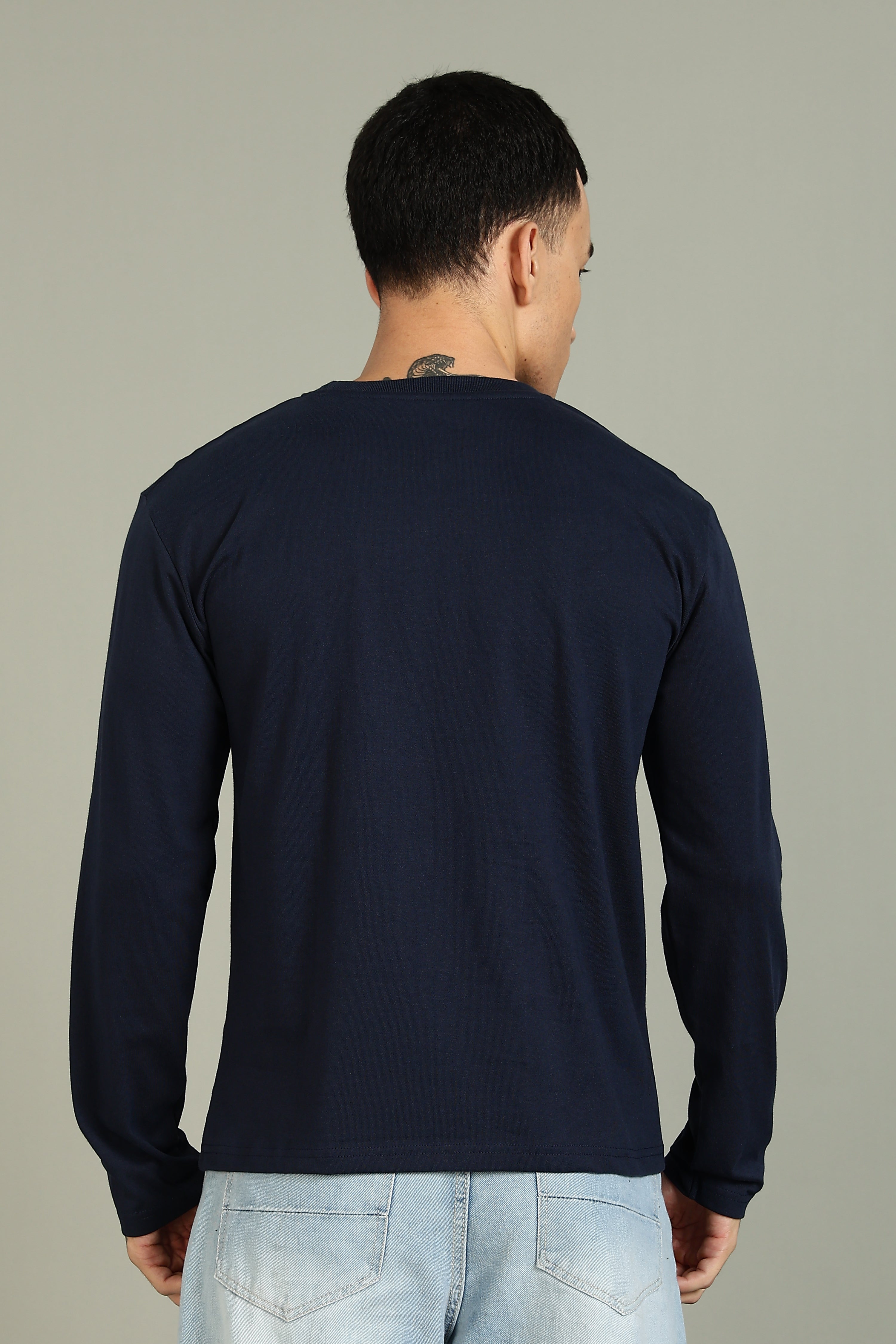 Plain Navy Full Sleeve Tee