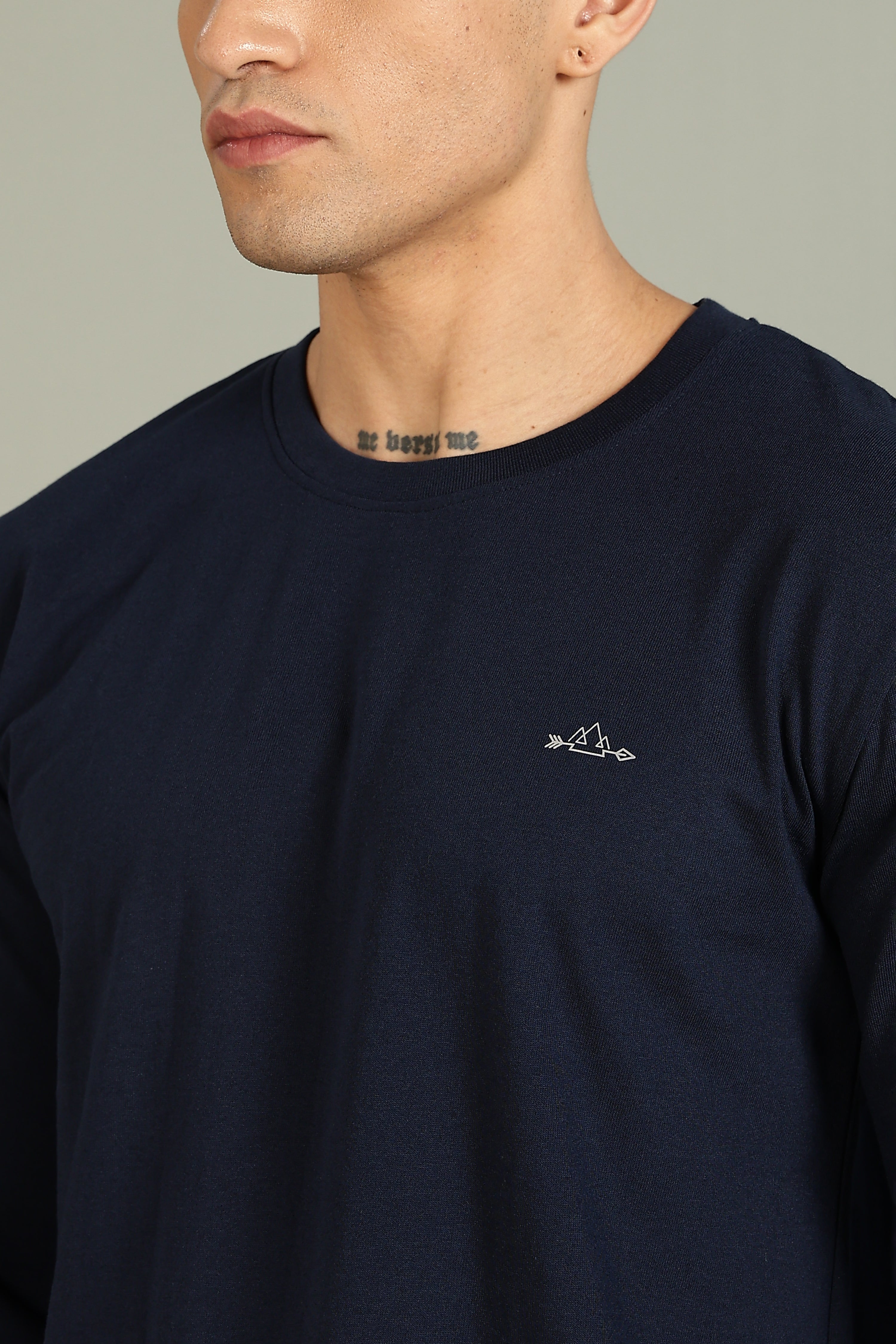 Plain Navy Full Sleeve Tee