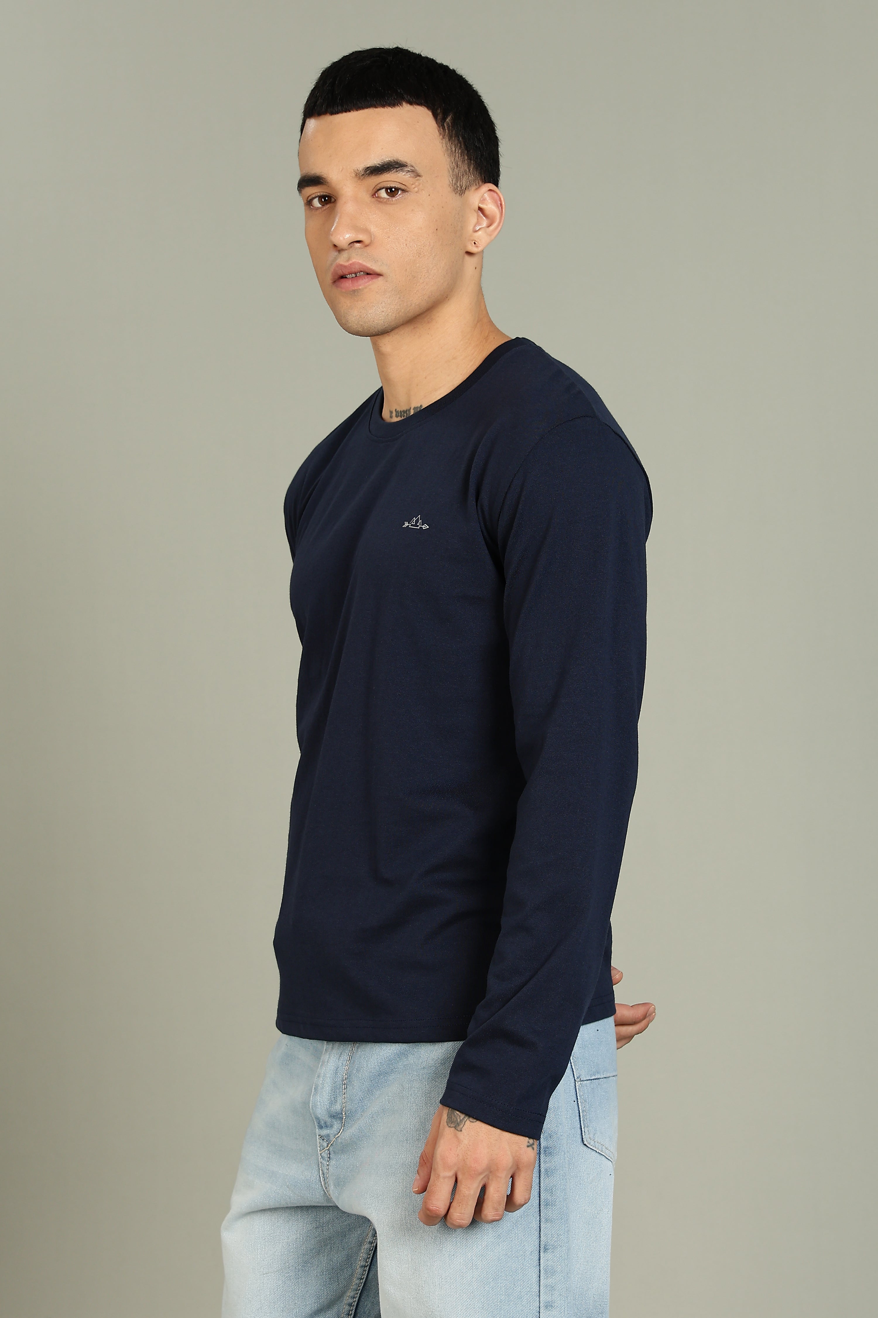 Plain Navy Full Sleeve Tee