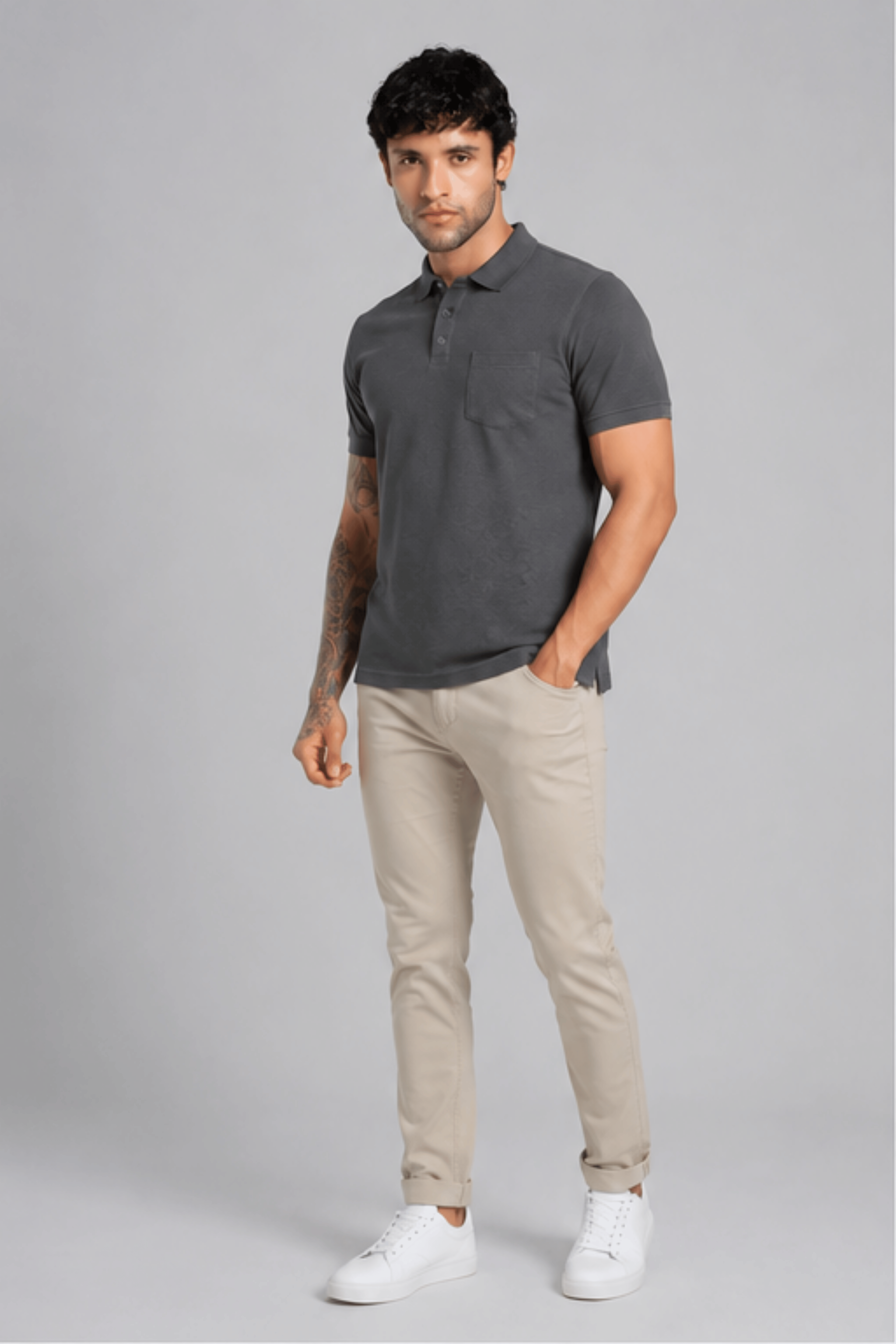 Graphite Pocket Polo