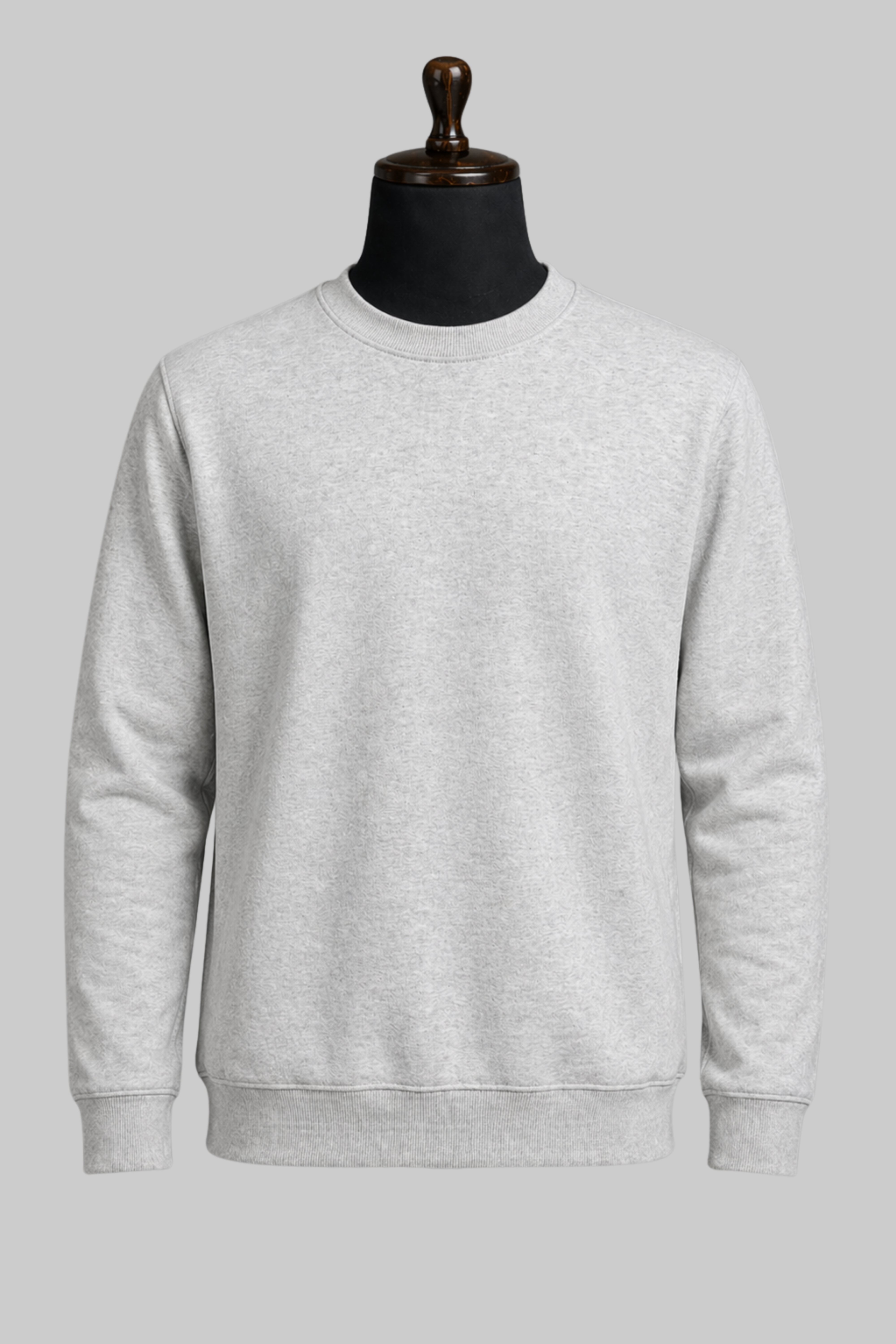 Grey Melange Solid Sweatshirt