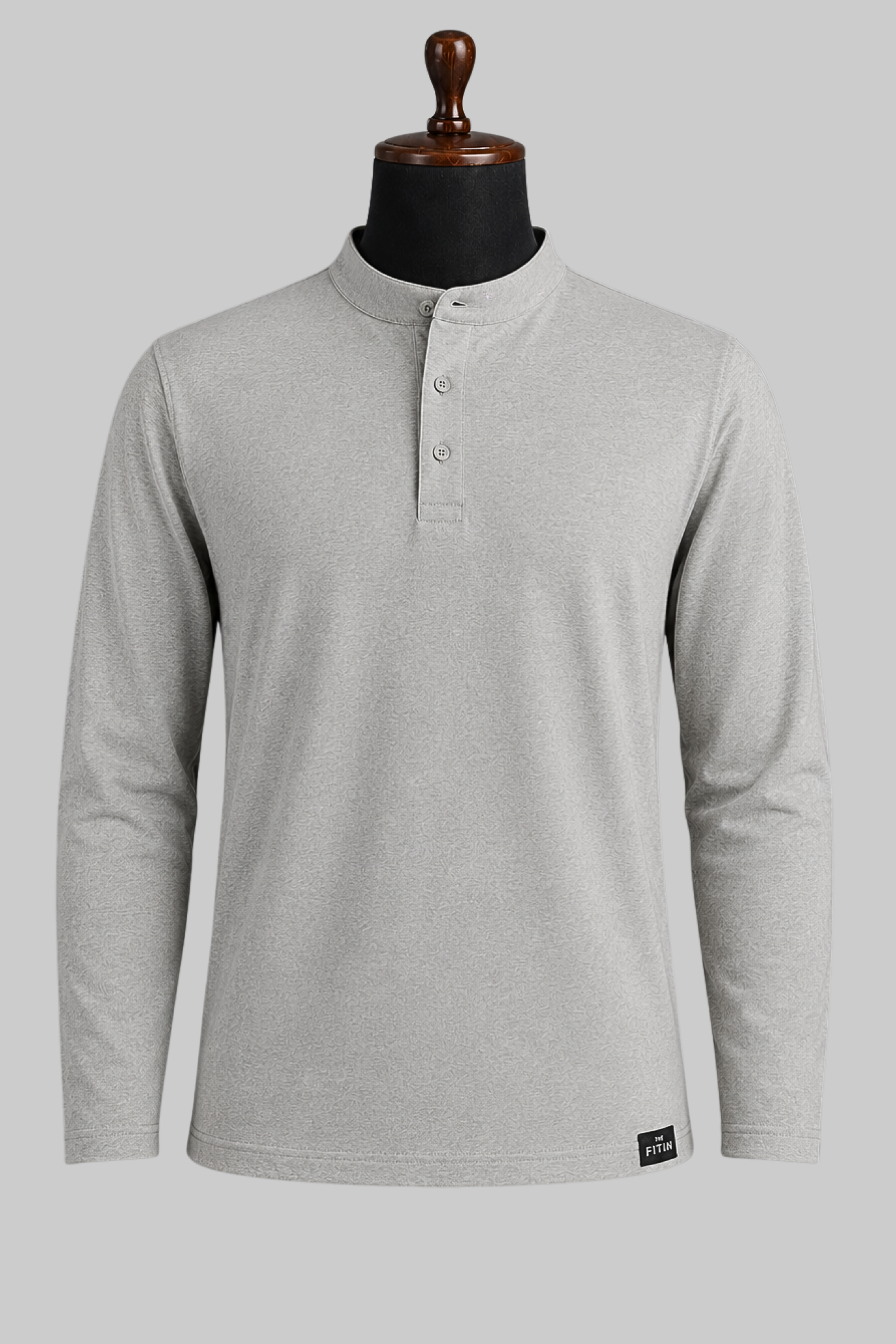 Grey Henly Neck T-Shirt