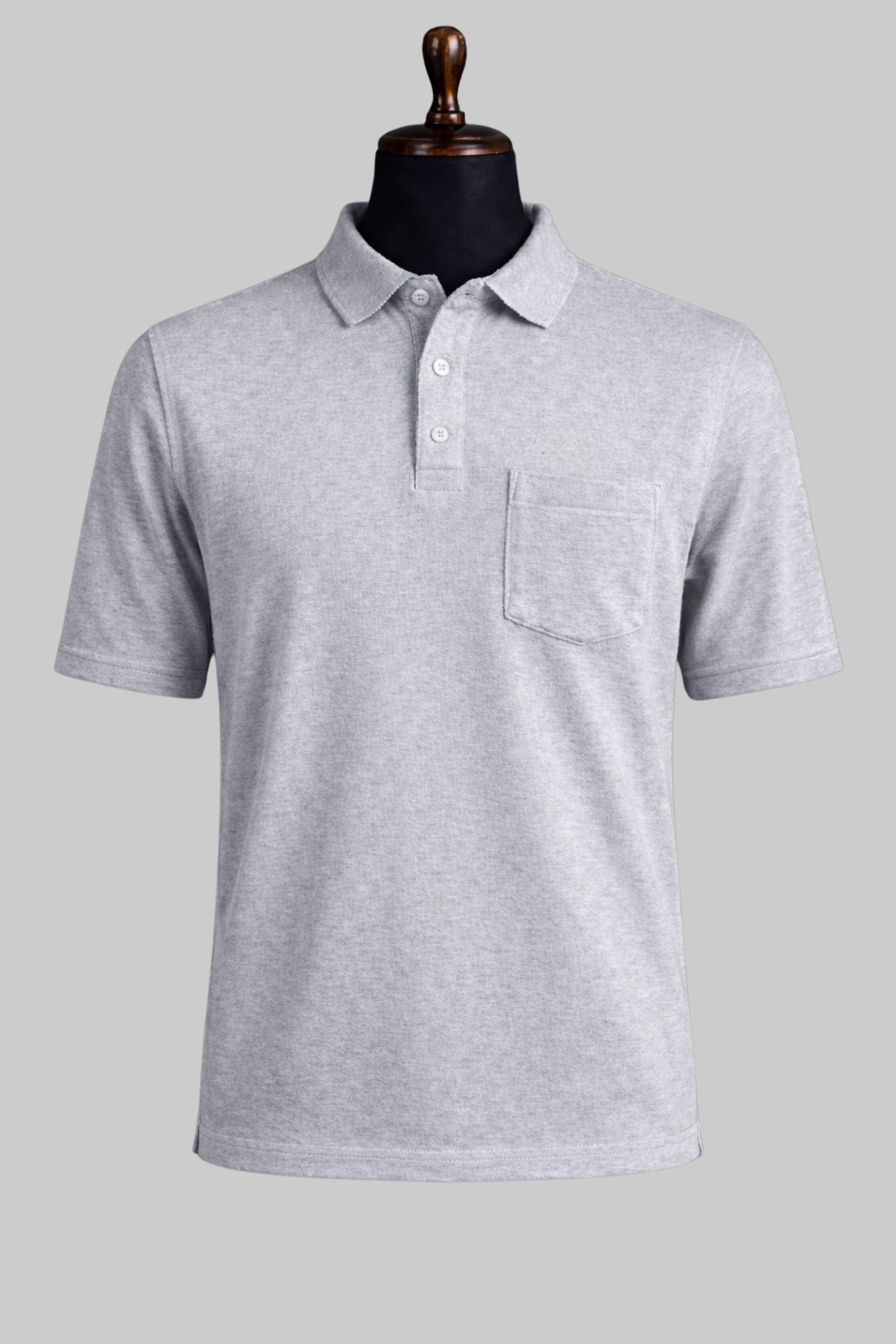 Grey Pocket Polo