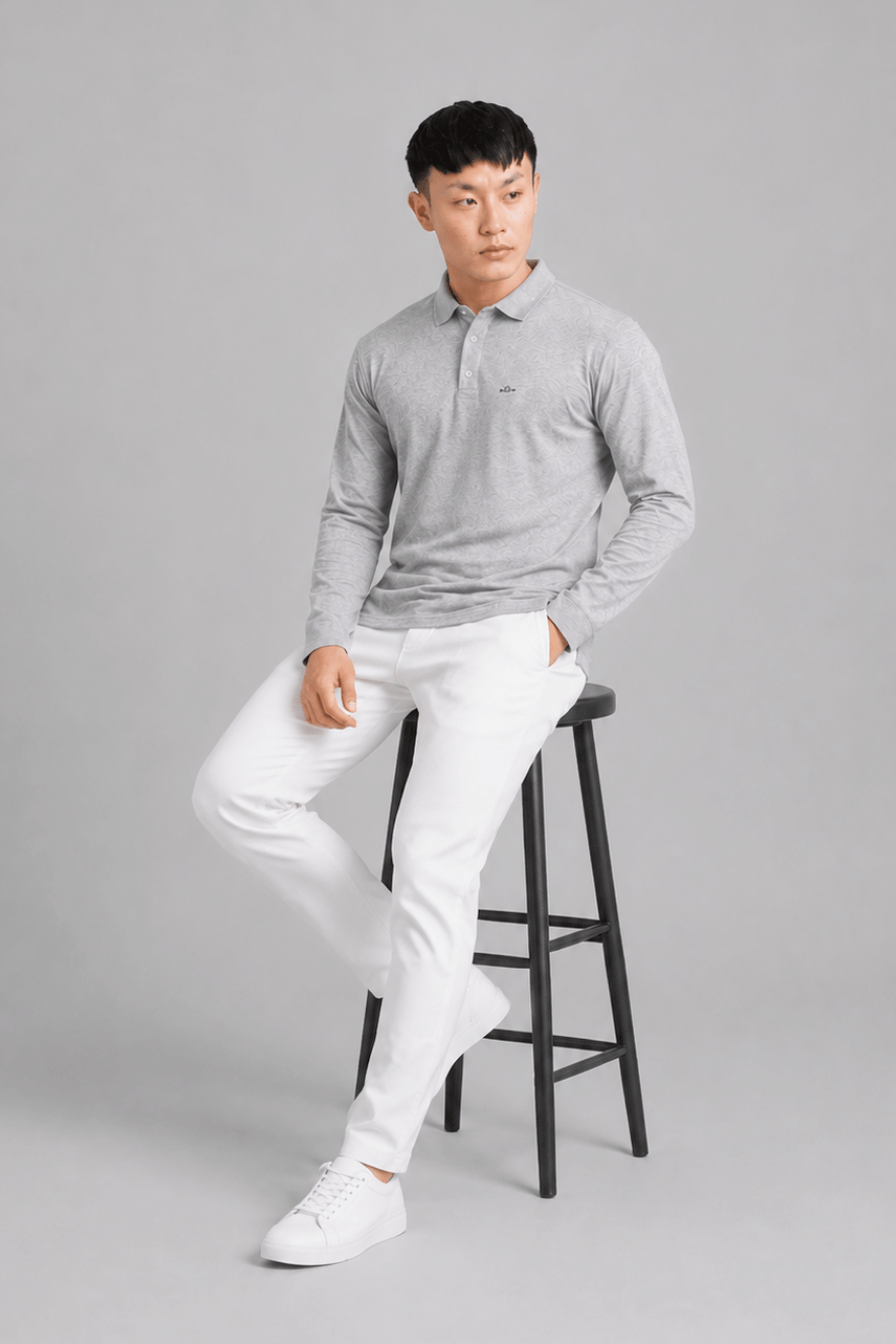 Grey Full Sleeve Polo