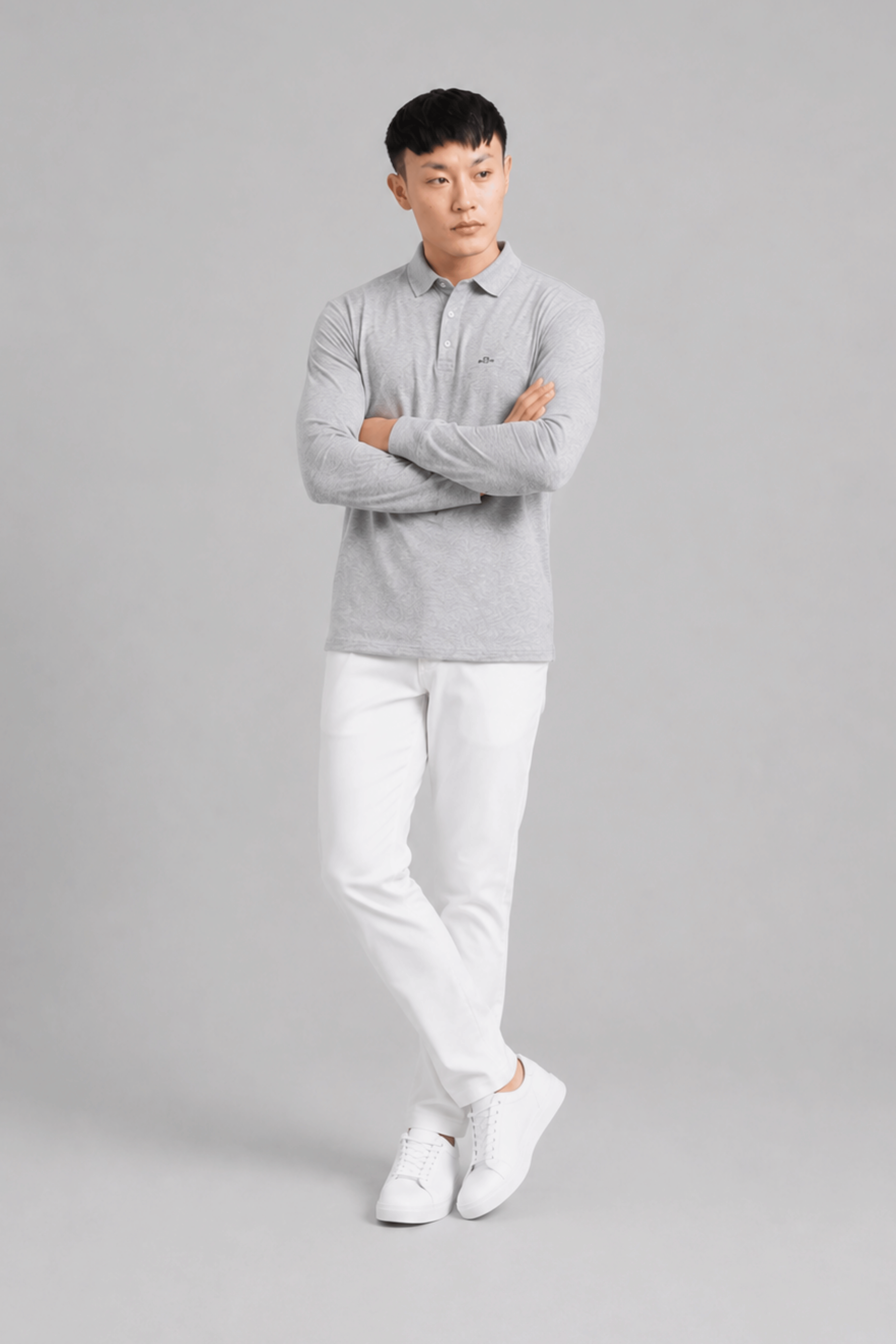Grey Full Sleeve Polo