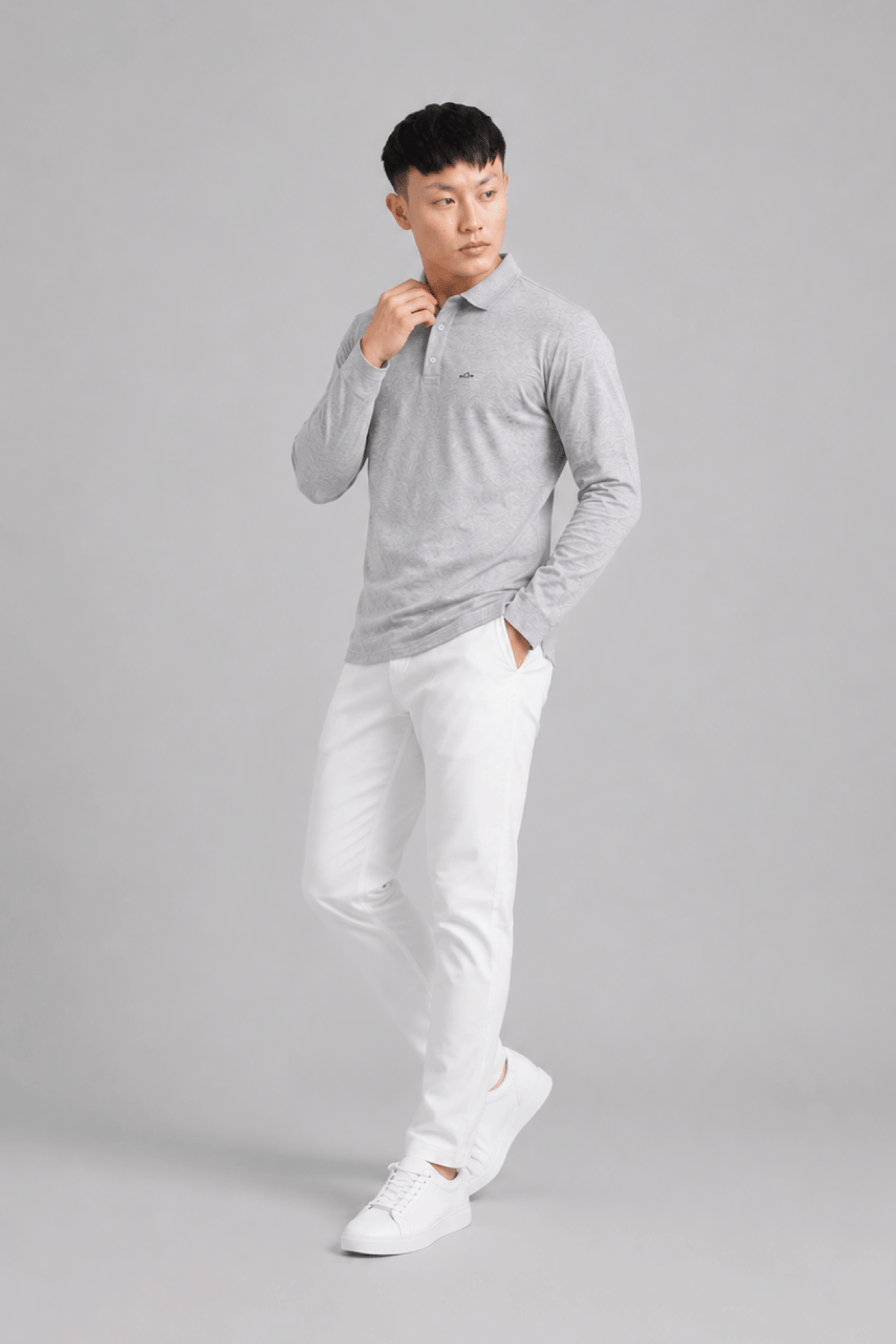 Grey Full Sleeve Polo