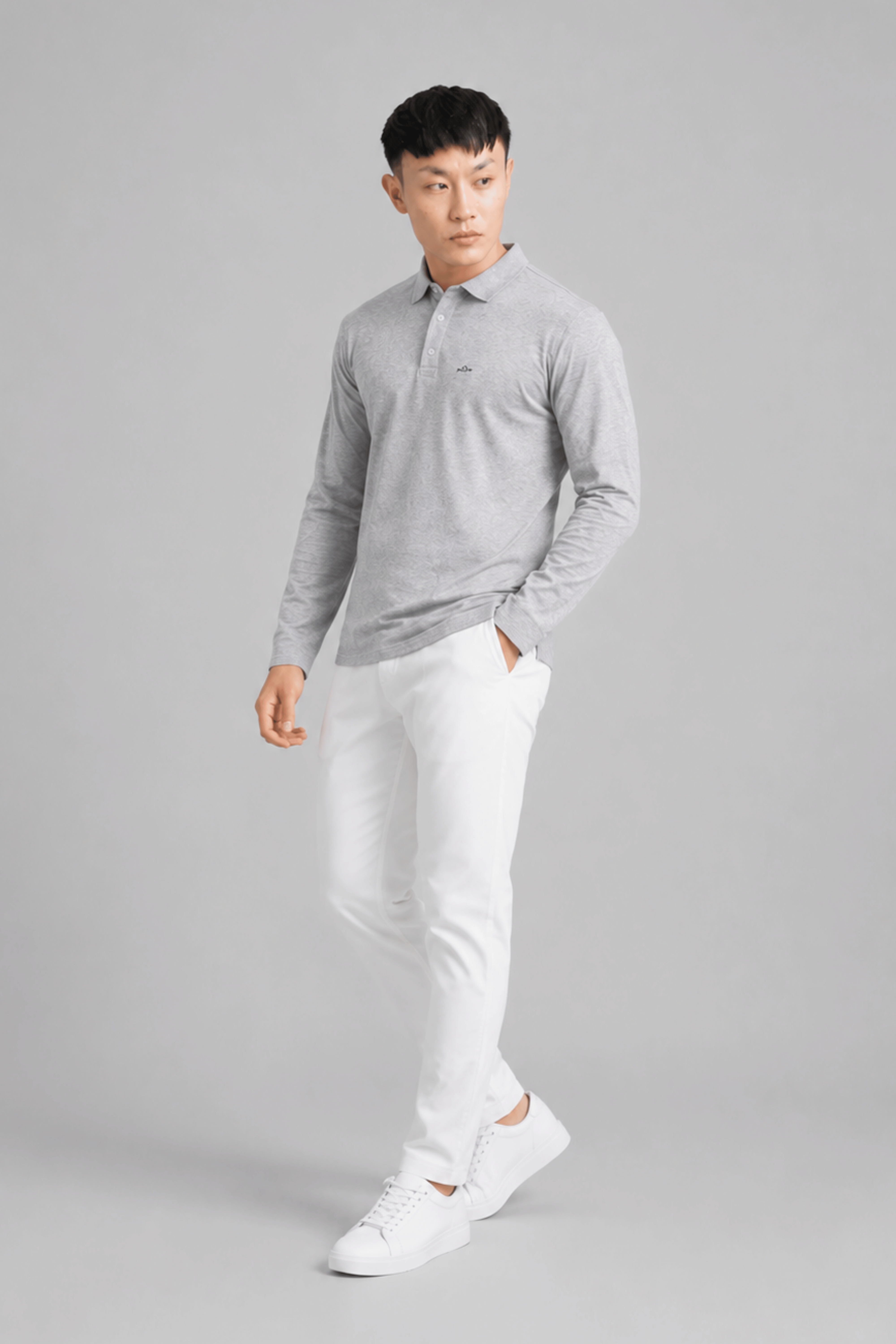 Grey Full Sleeve Polo