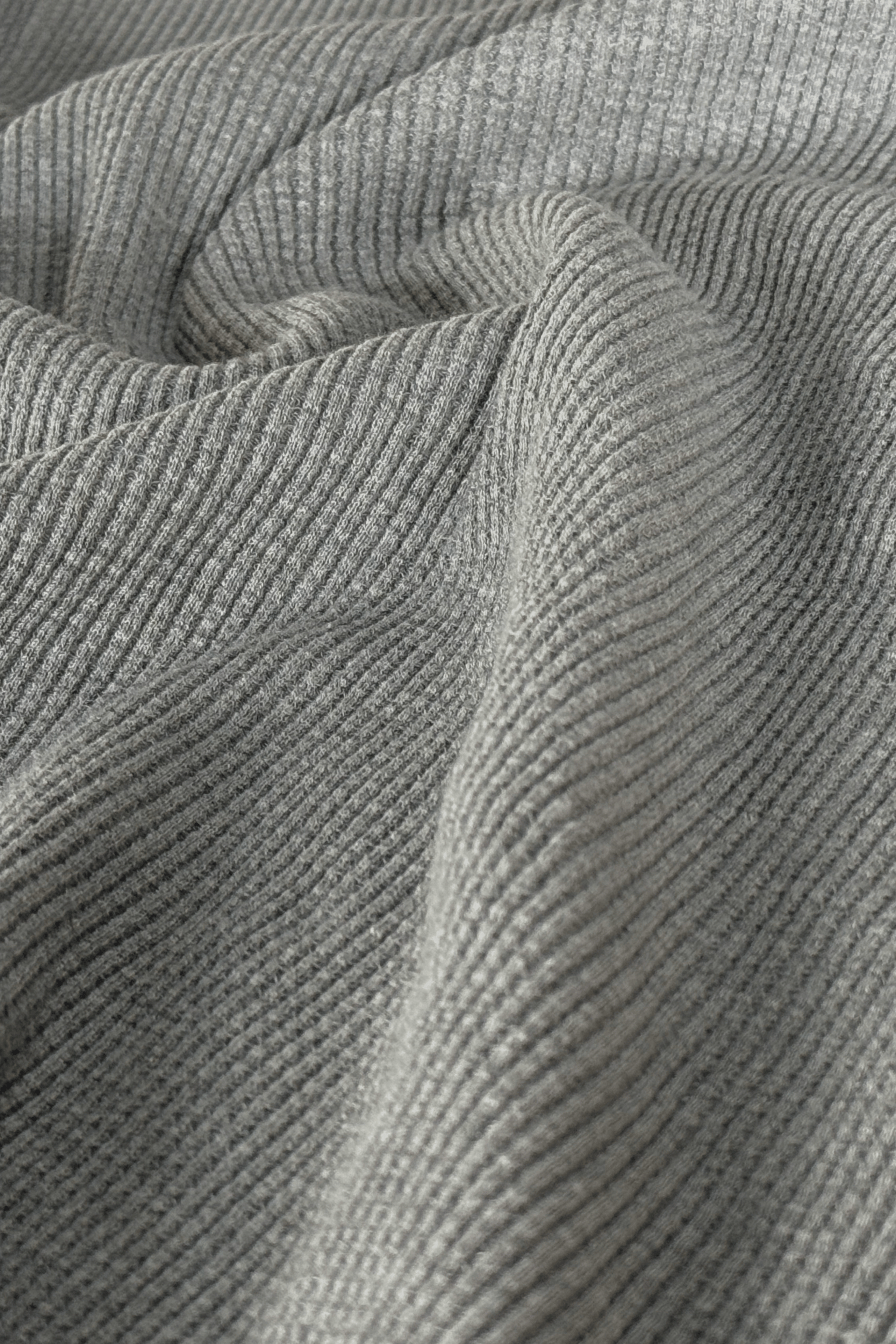 Grey Melange Textured Full Sleeve Tee