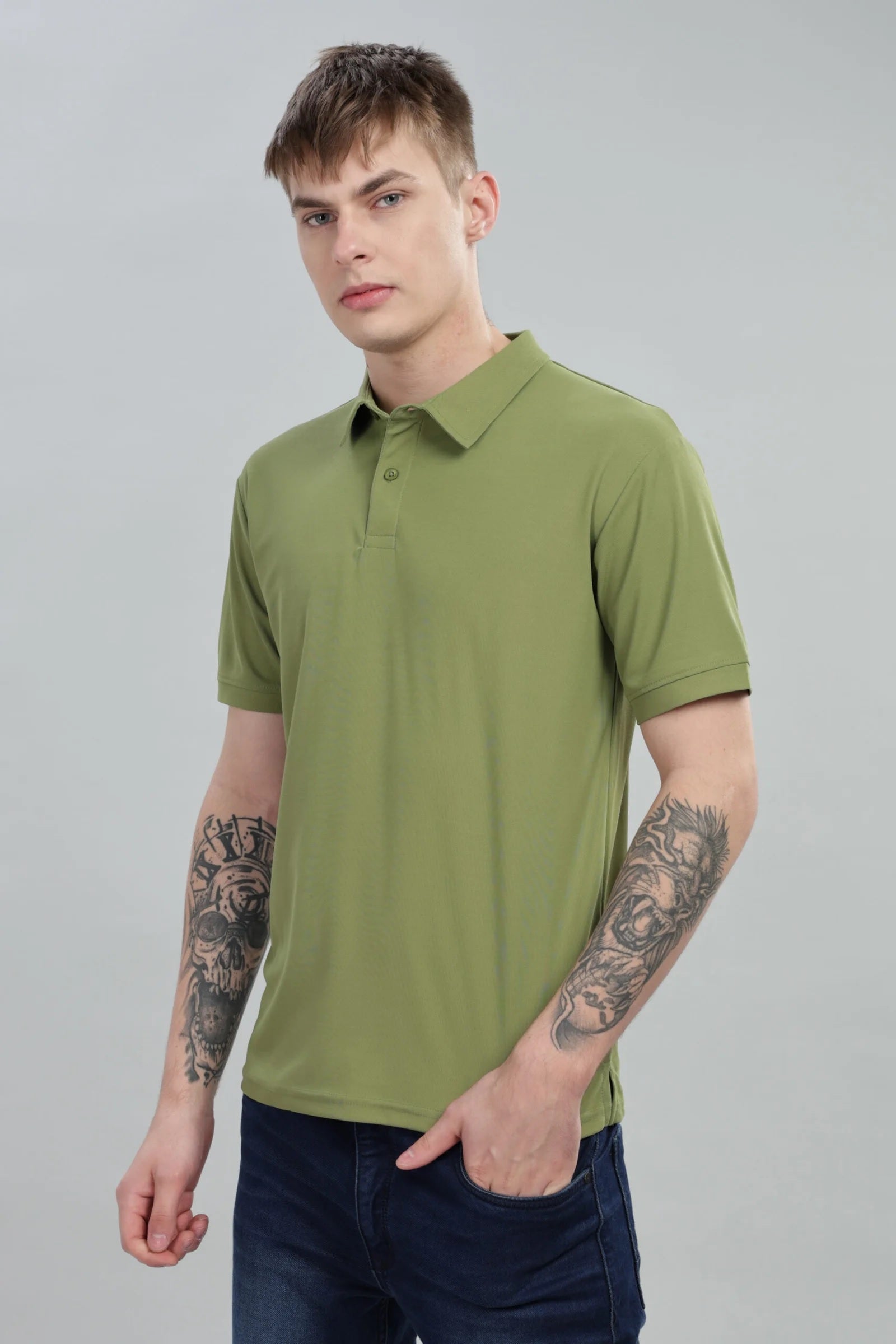 Leaf Green Daily Wear Polo T-Shirt