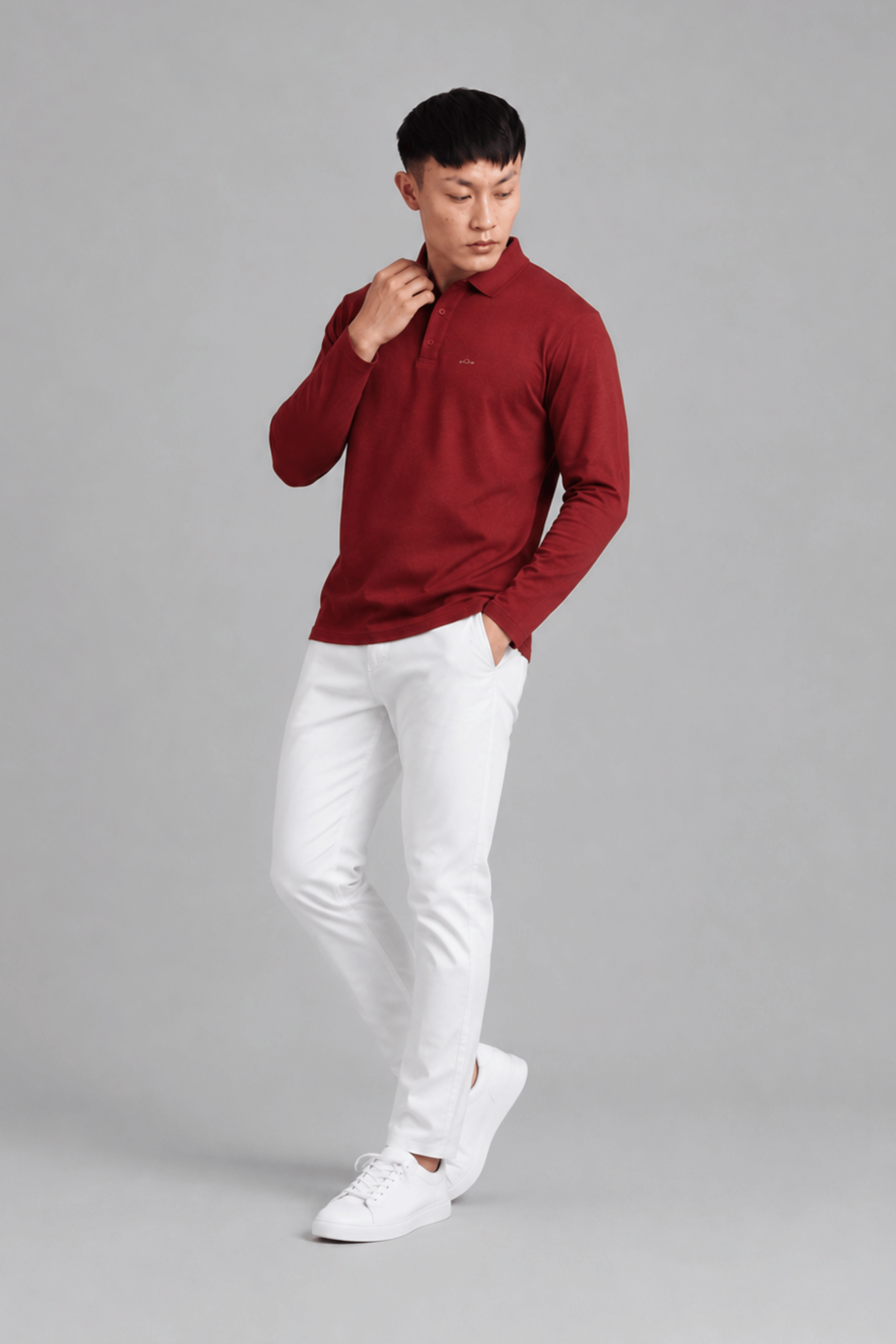 Maroon Full Sleeve Polo