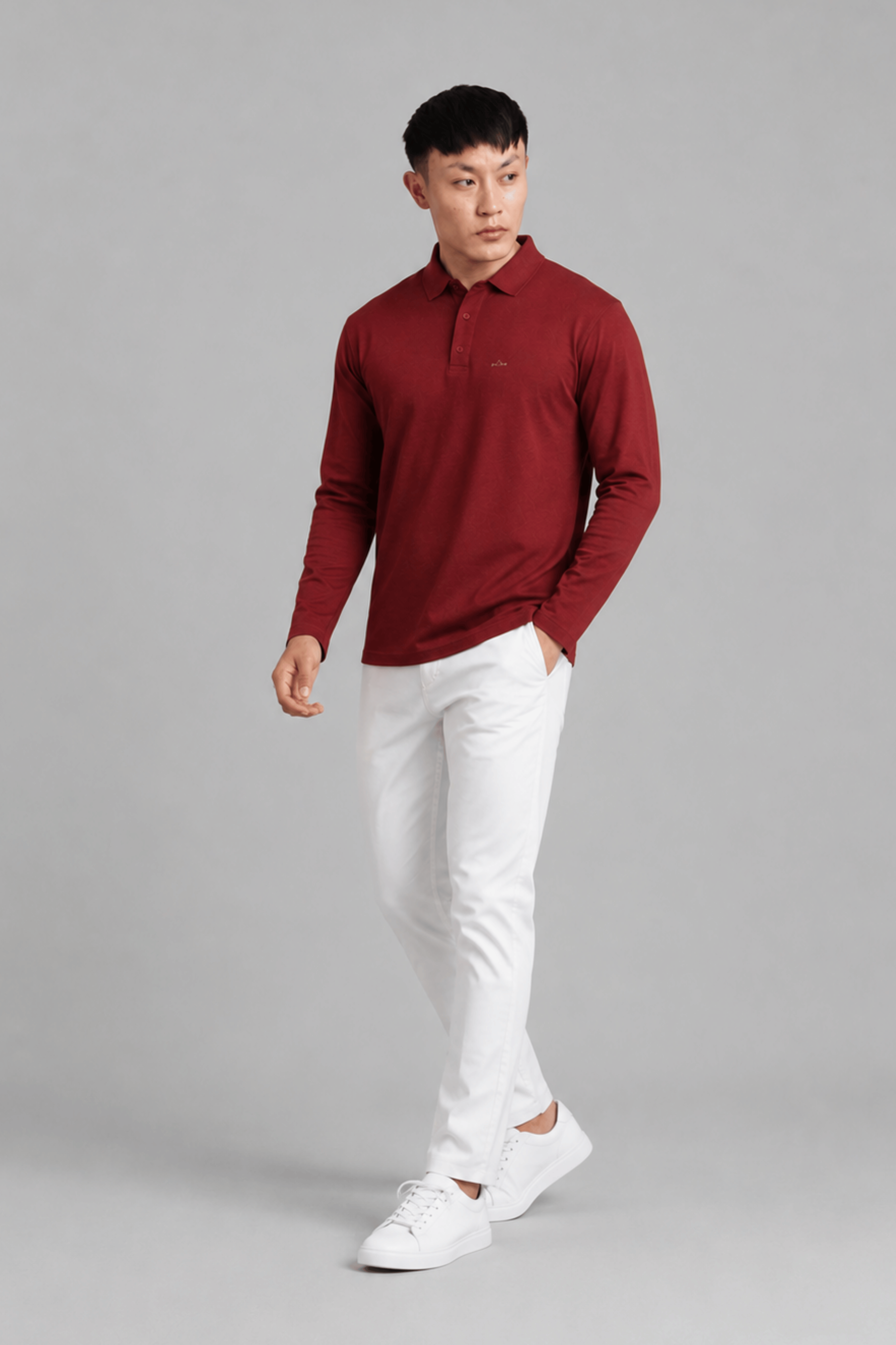 Maroon Full Sleeve Polo
