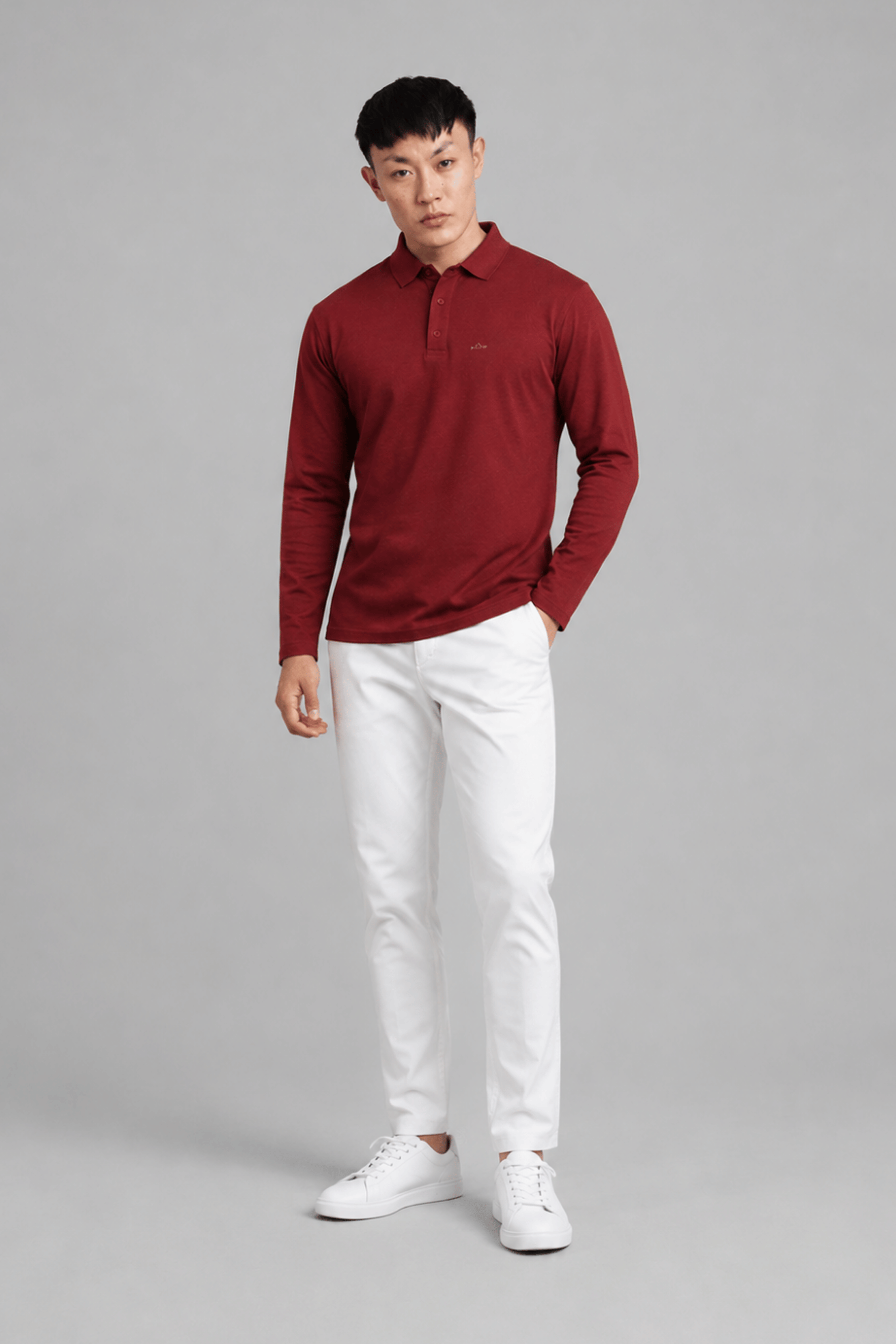Maroon Full Sleeve Polo