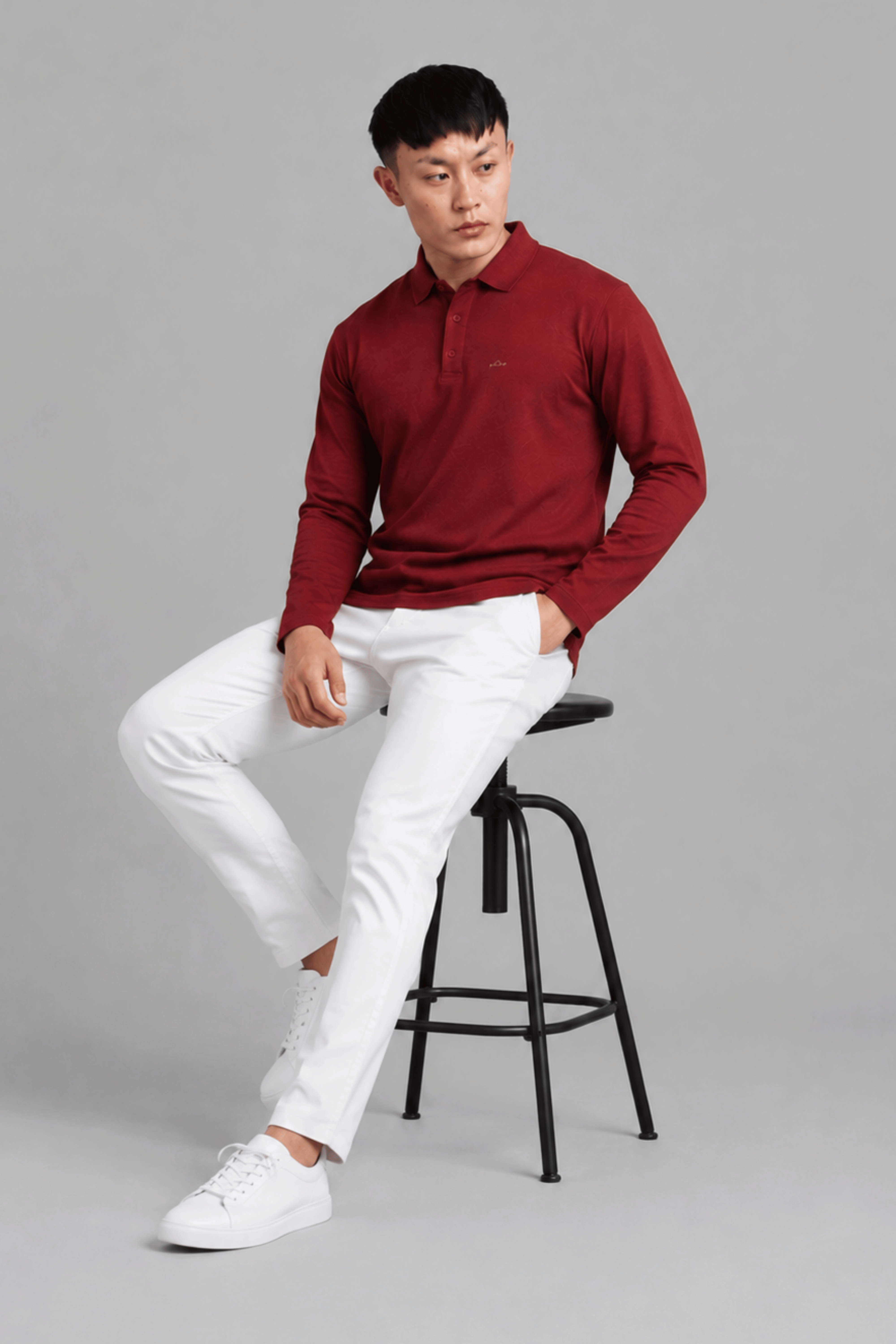 Maroon Full Sleeve Polo