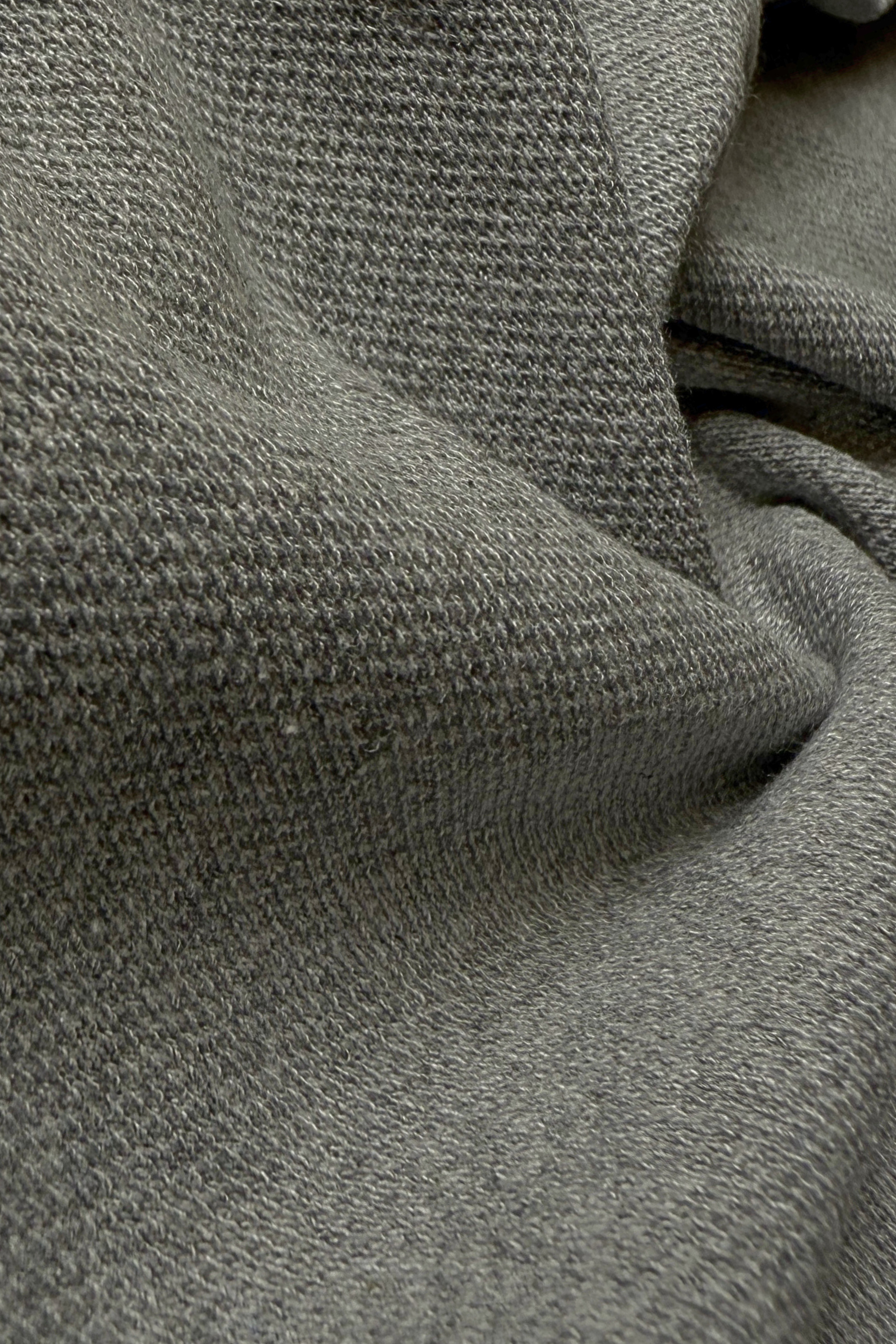 No-Button Grey Cotton Polo T-Shirt