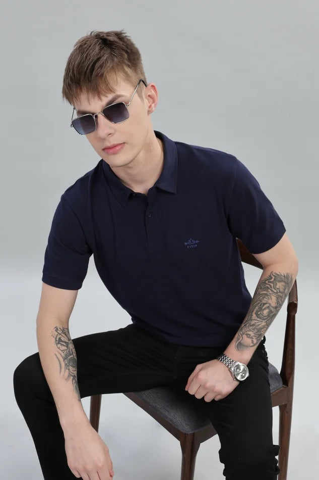Navy polo – Pure cotton