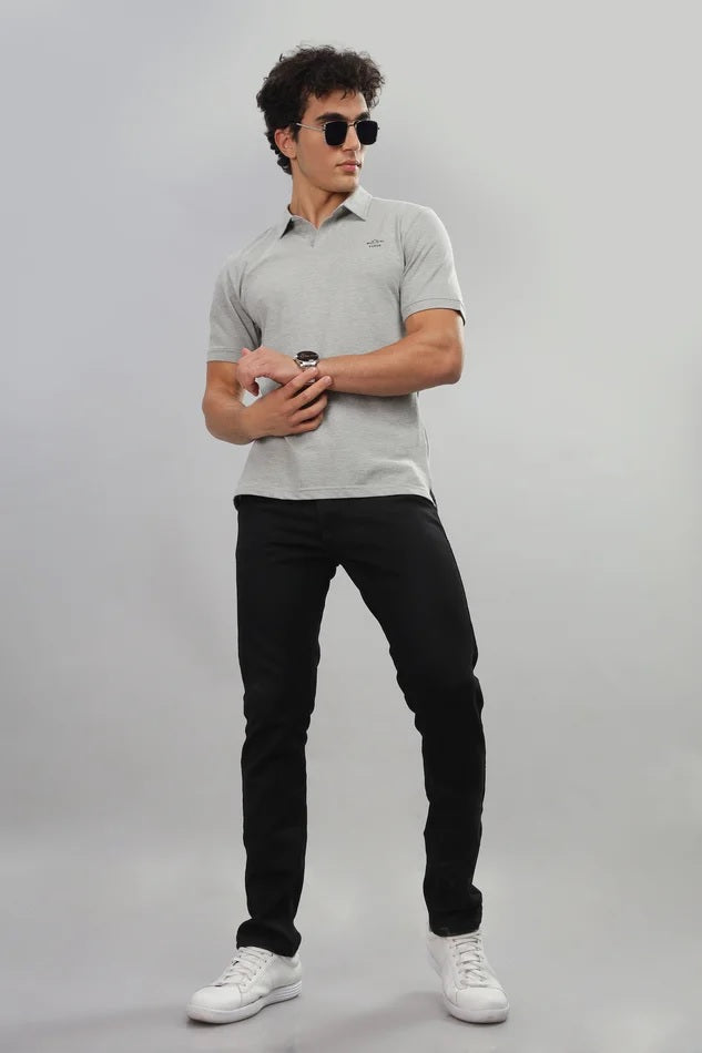 No-Button Grey – Pure cotton