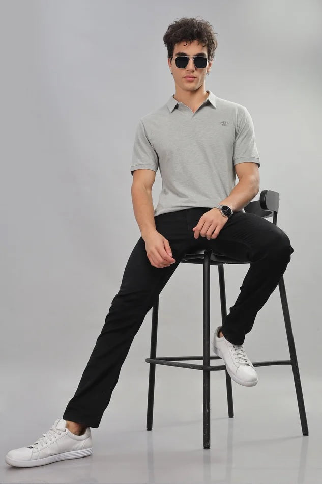 No-Button Grey – Pure cotton