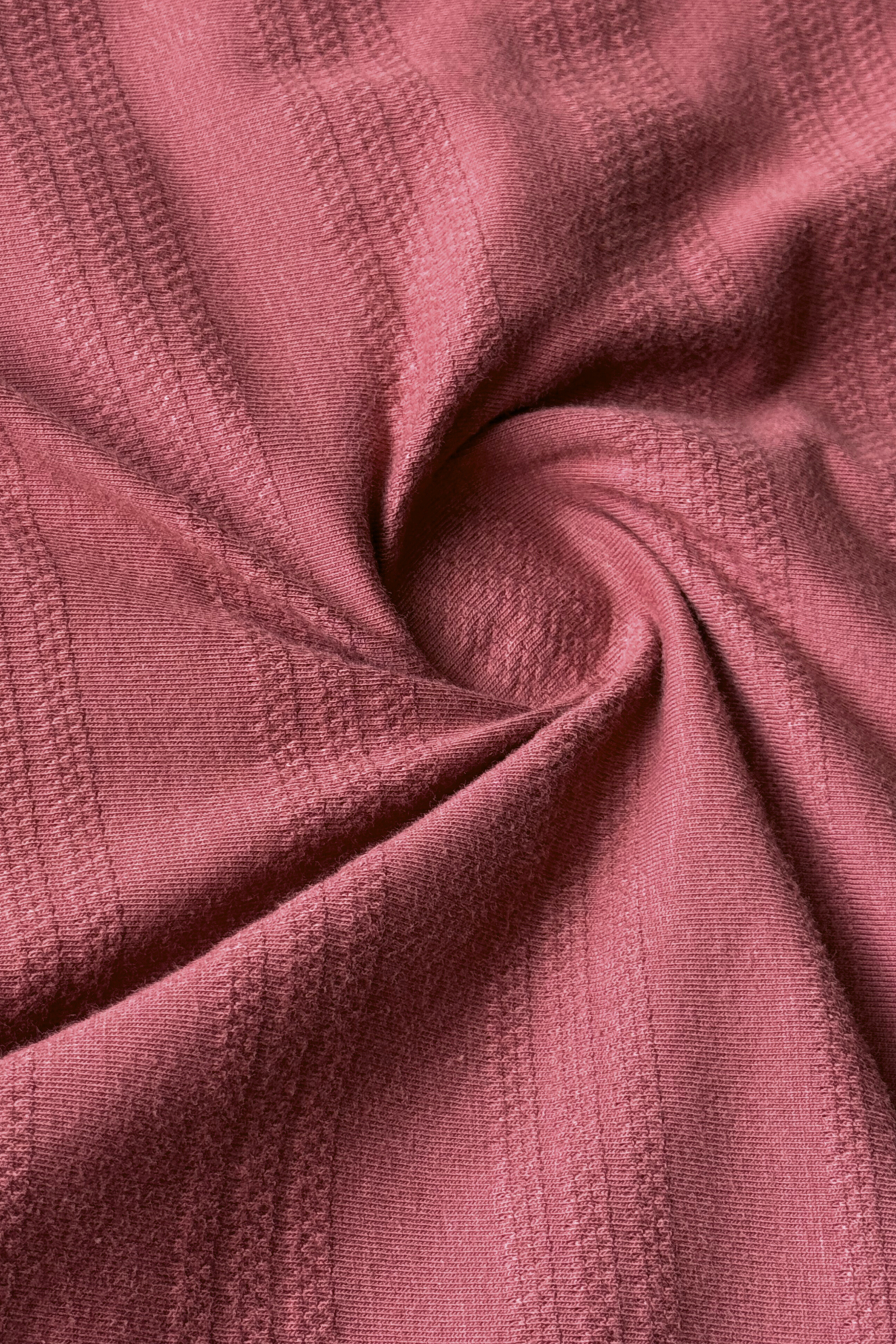 Watermelon Textured Full Sleeve Polo - PR