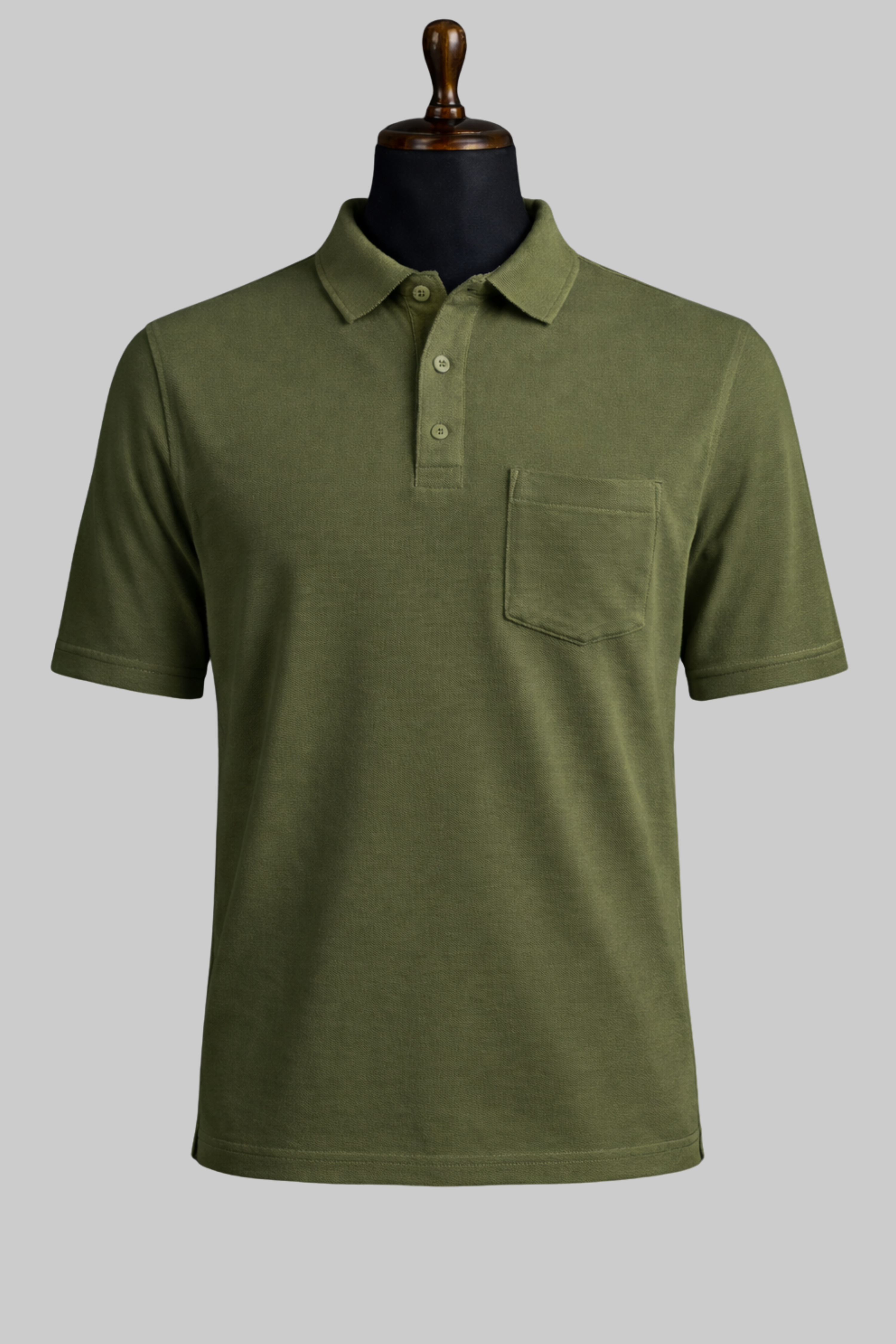 Olive Pocket Polo