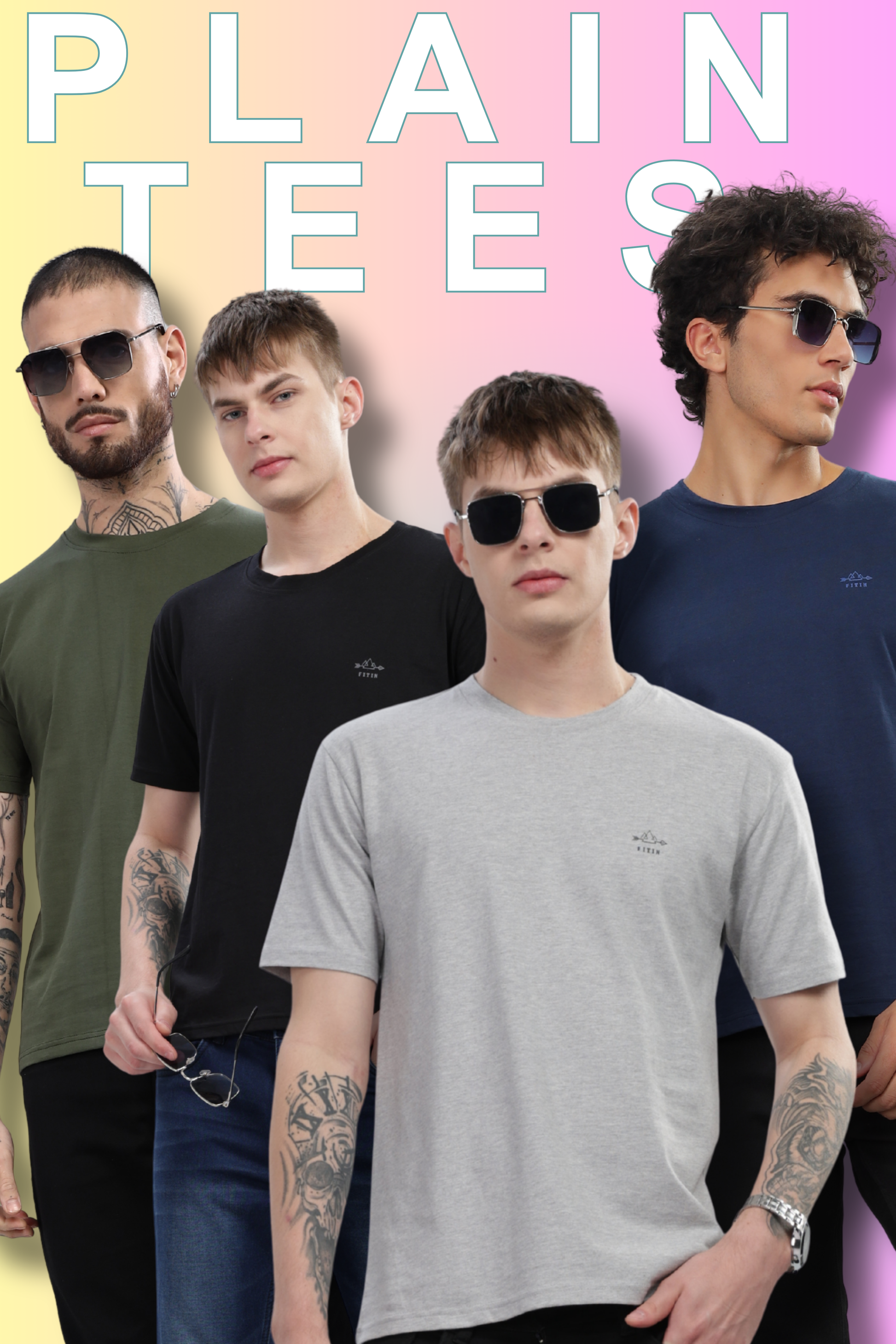 Plain T-Shirts Combo (Pack of 4)