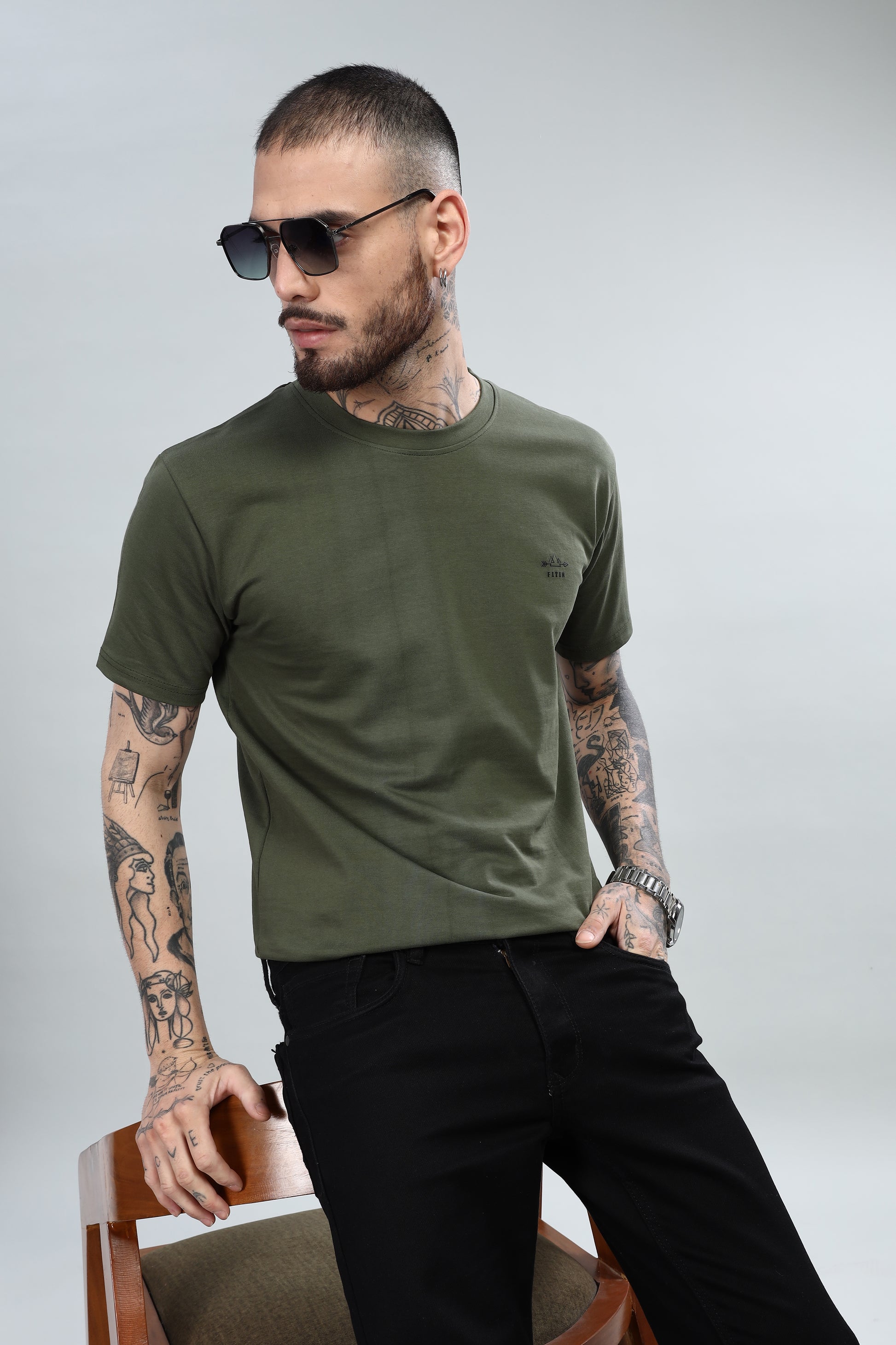 Olive Plain T-Shirt