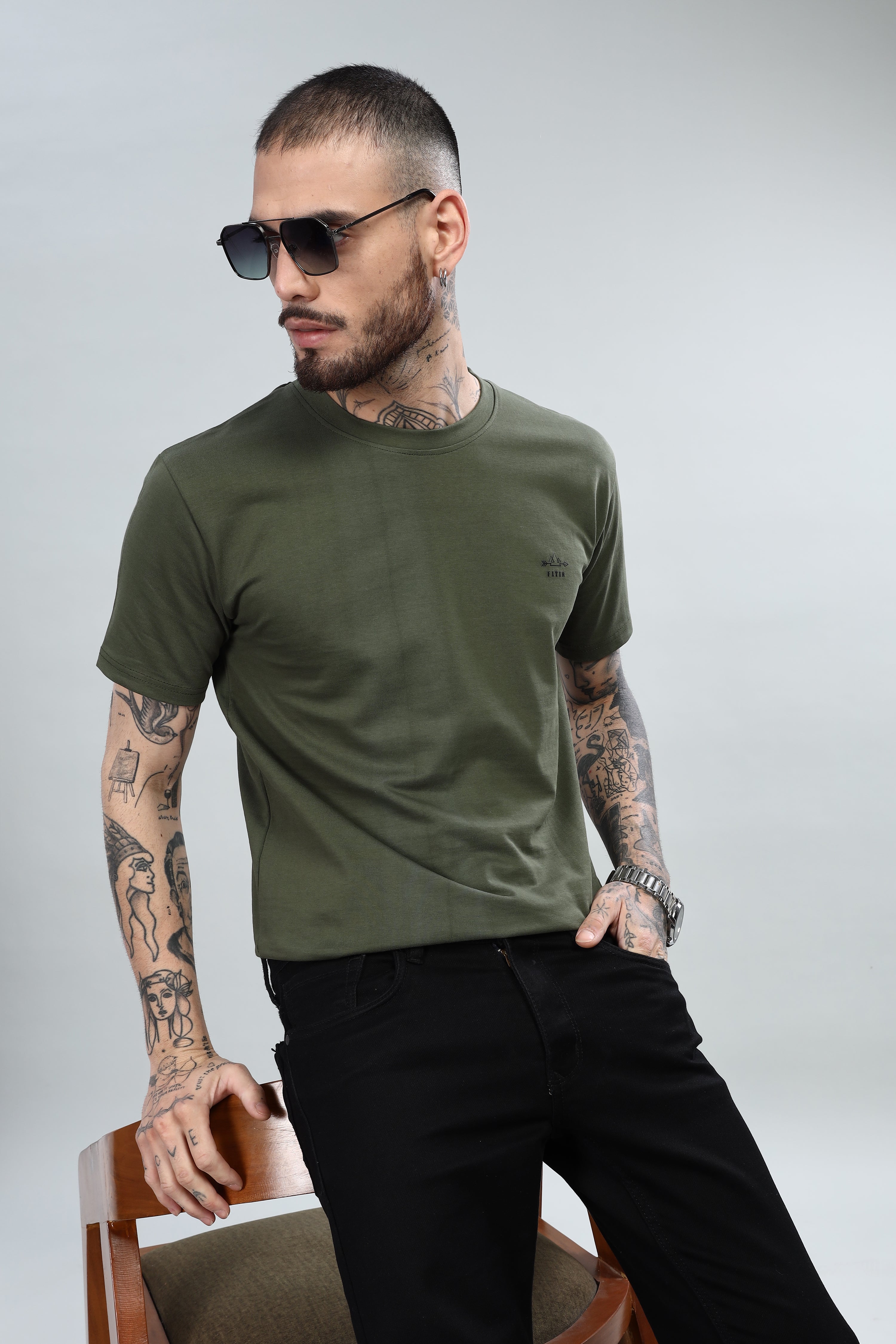 Olive Plain T-Shirt