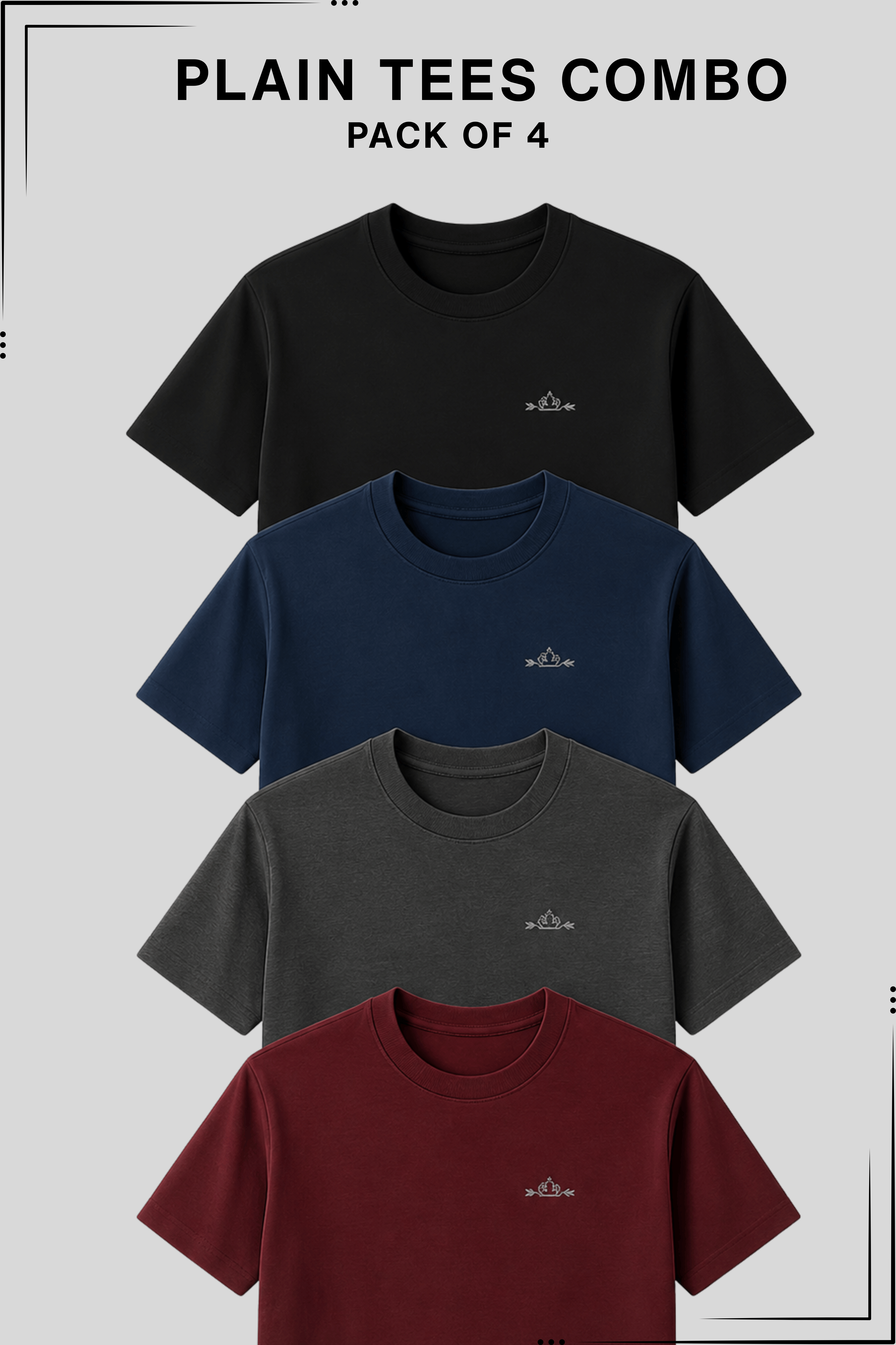 Urban Plain Tees Combo (Pack of 4)
