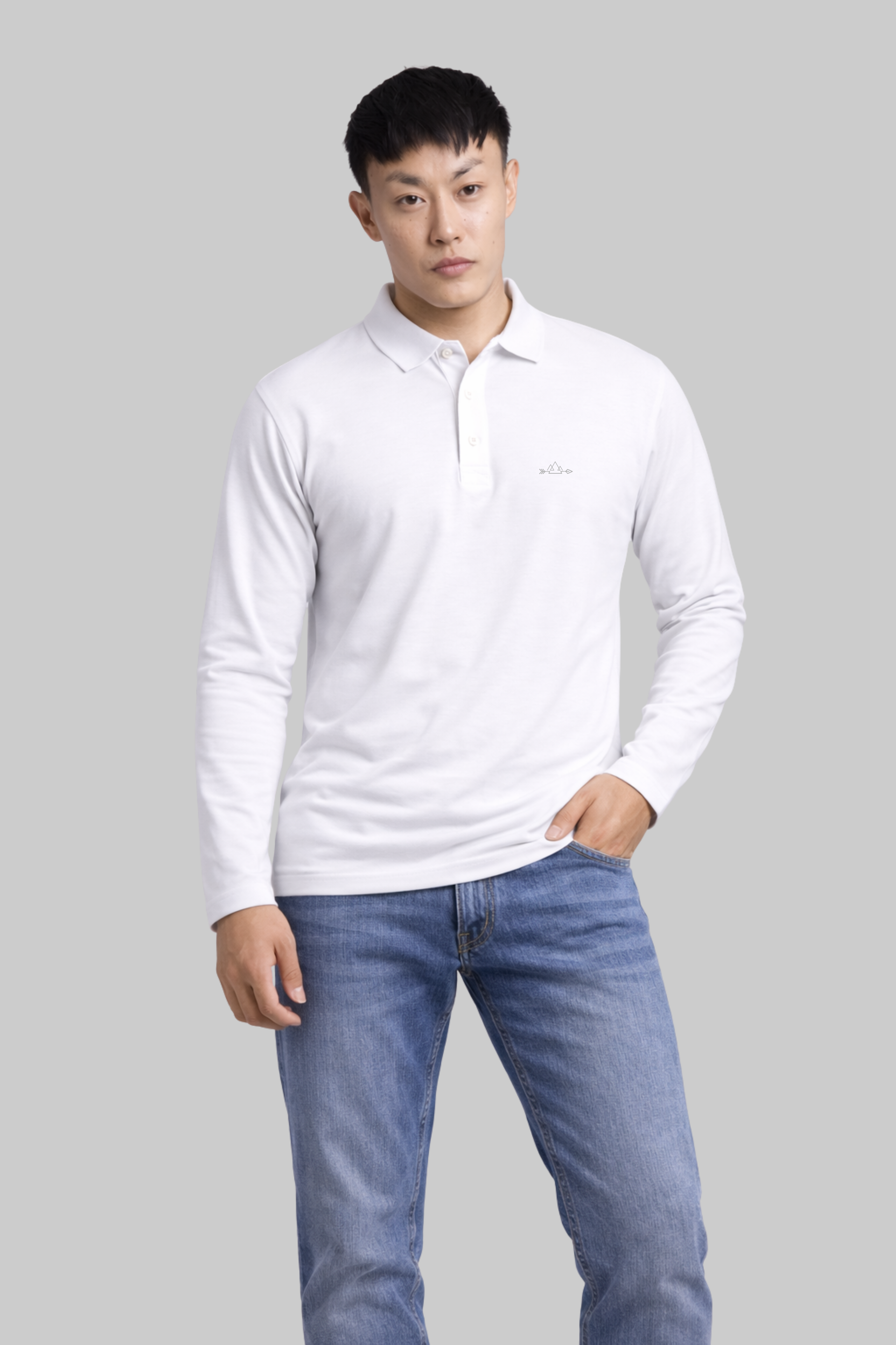 White Full Sleeve Polo