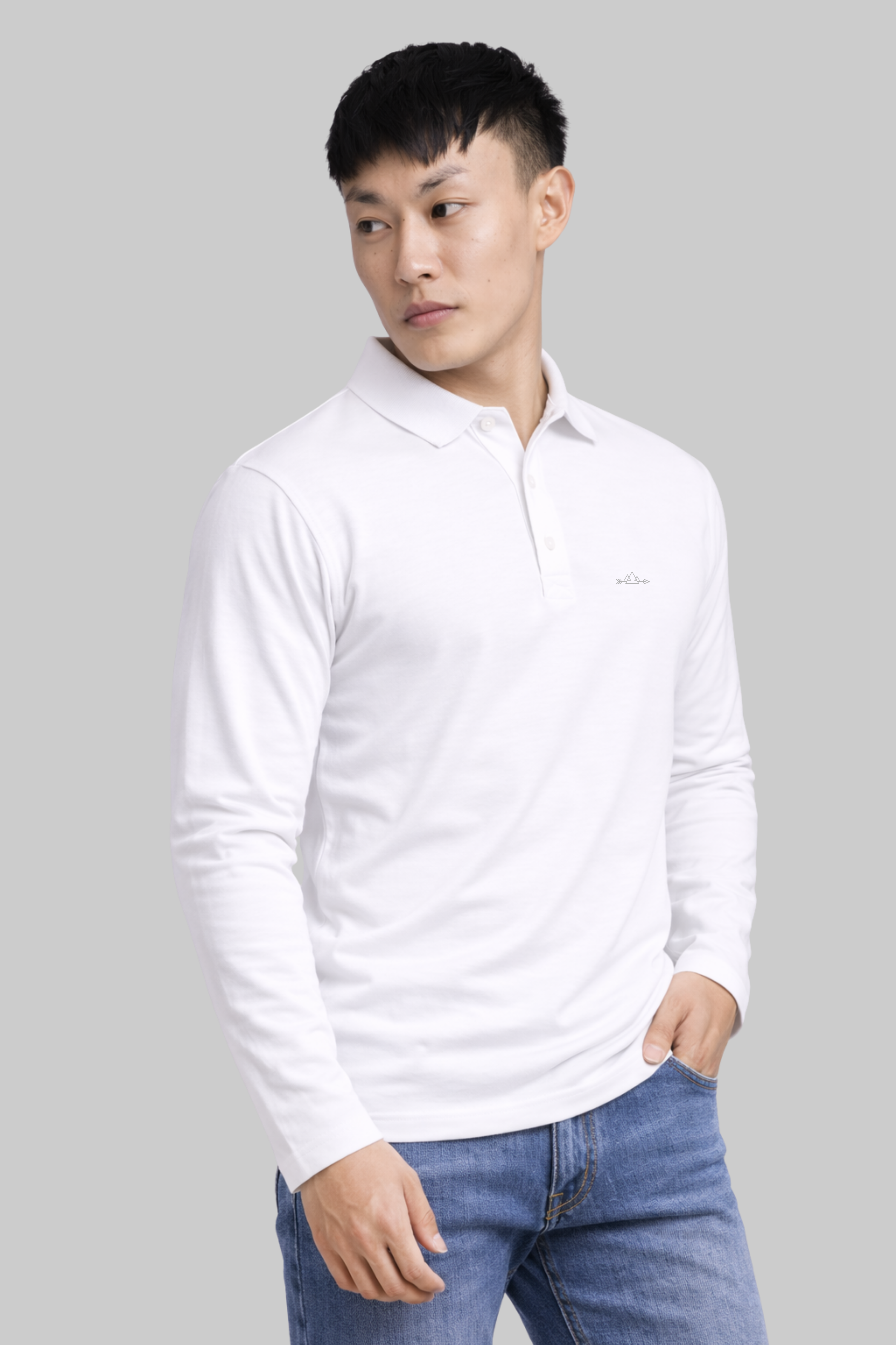 White Full Sleeve Polo