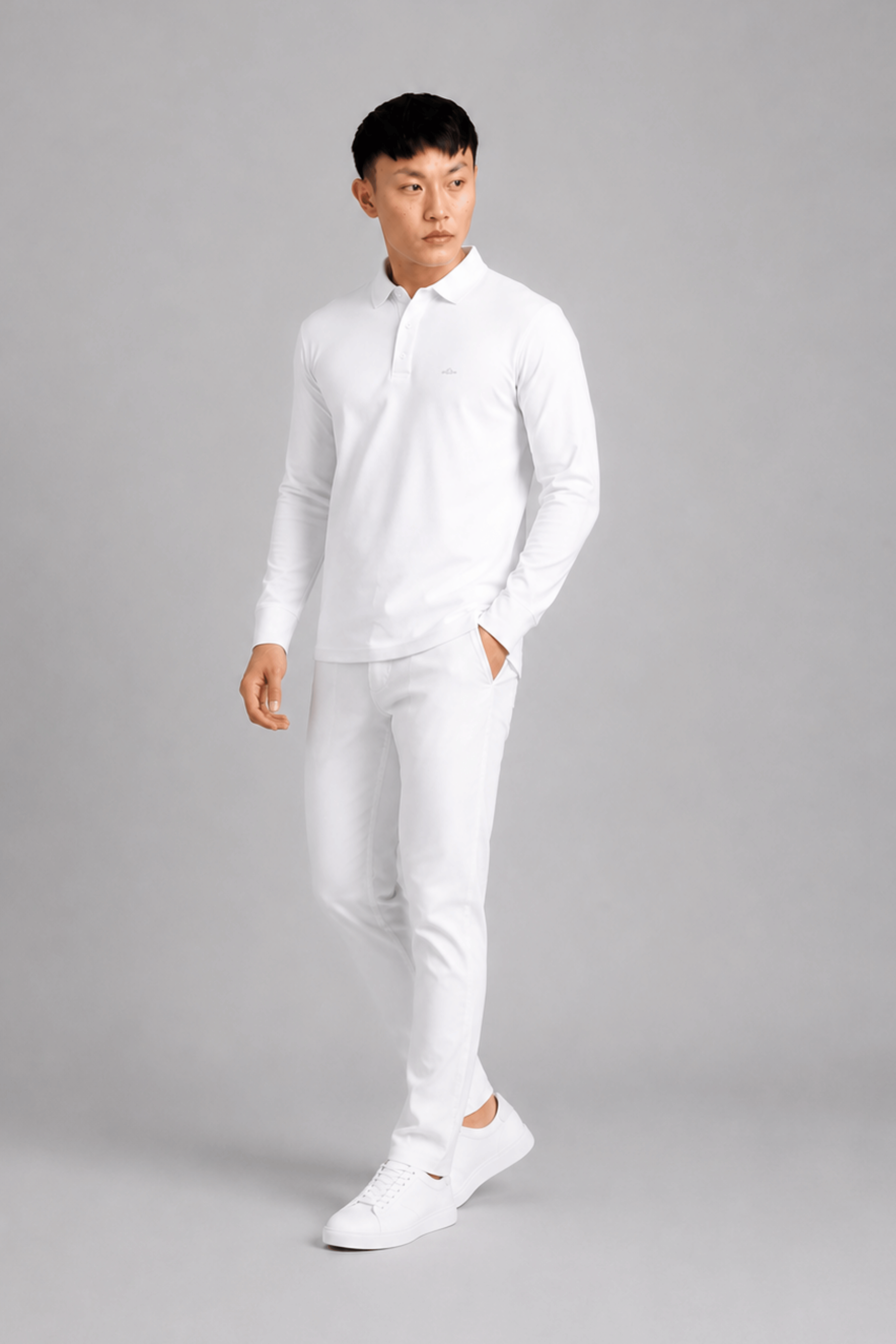 White Full Sleeve Polo