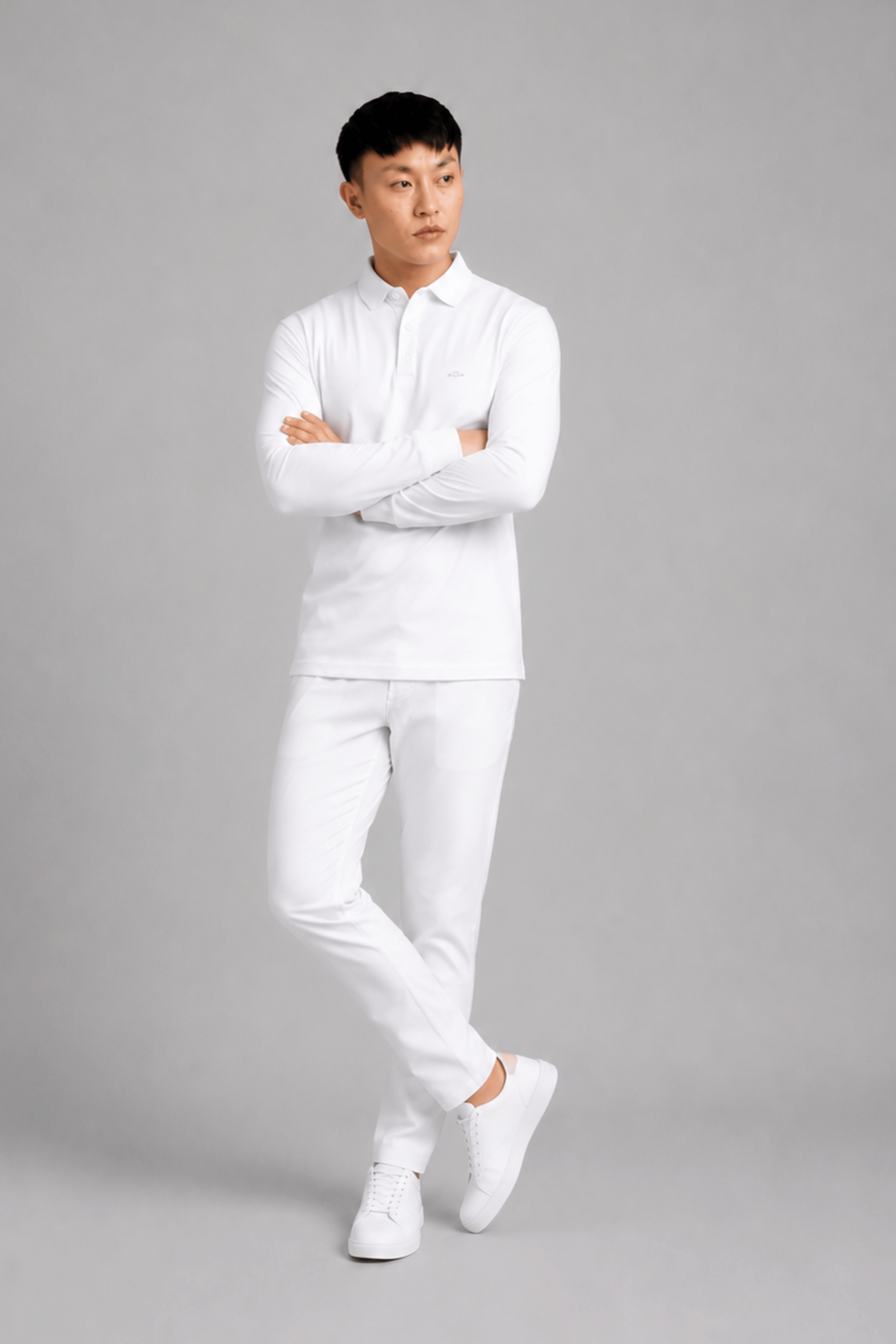 White Full Sleeve Polo