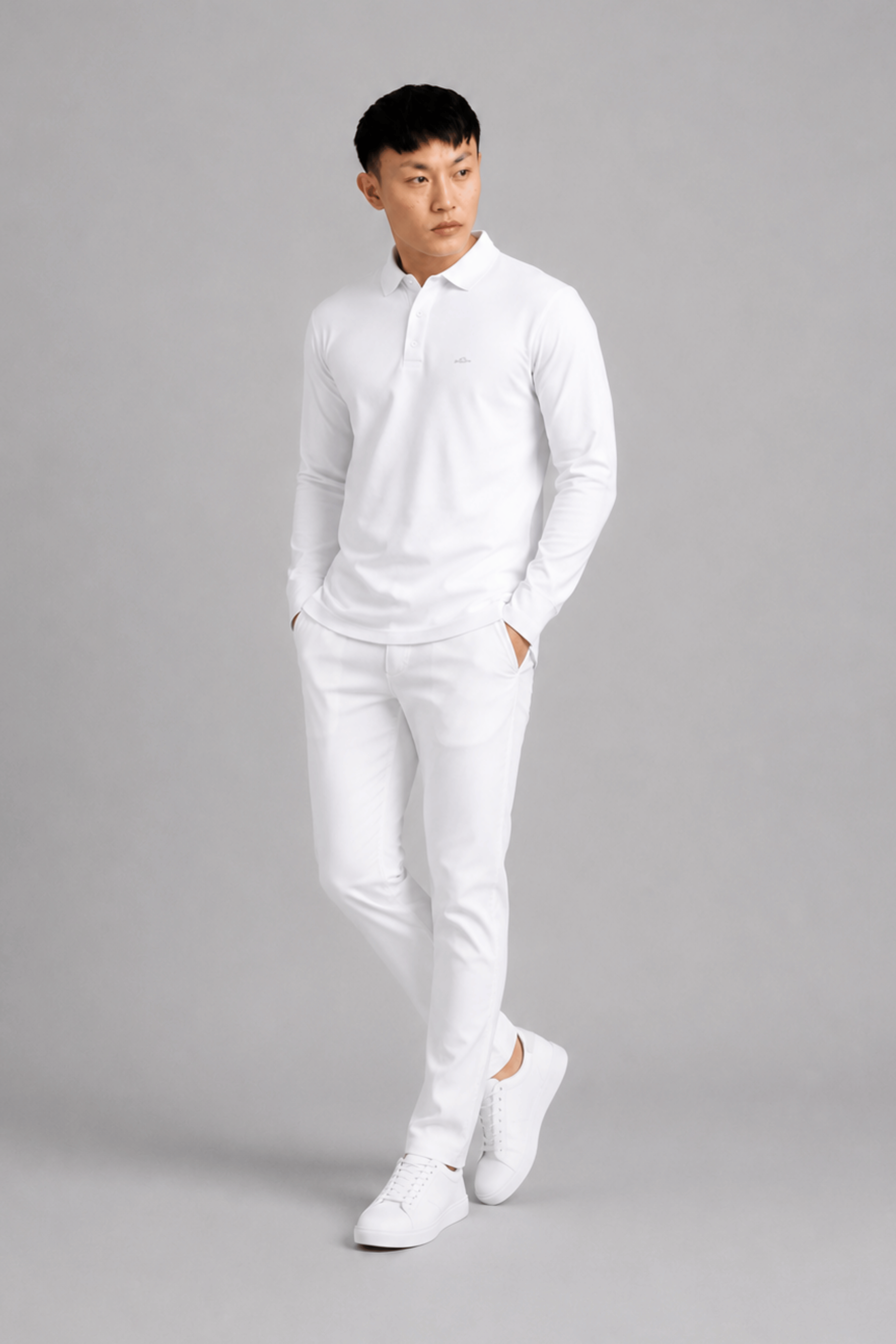 White Full Sleeve Polo
